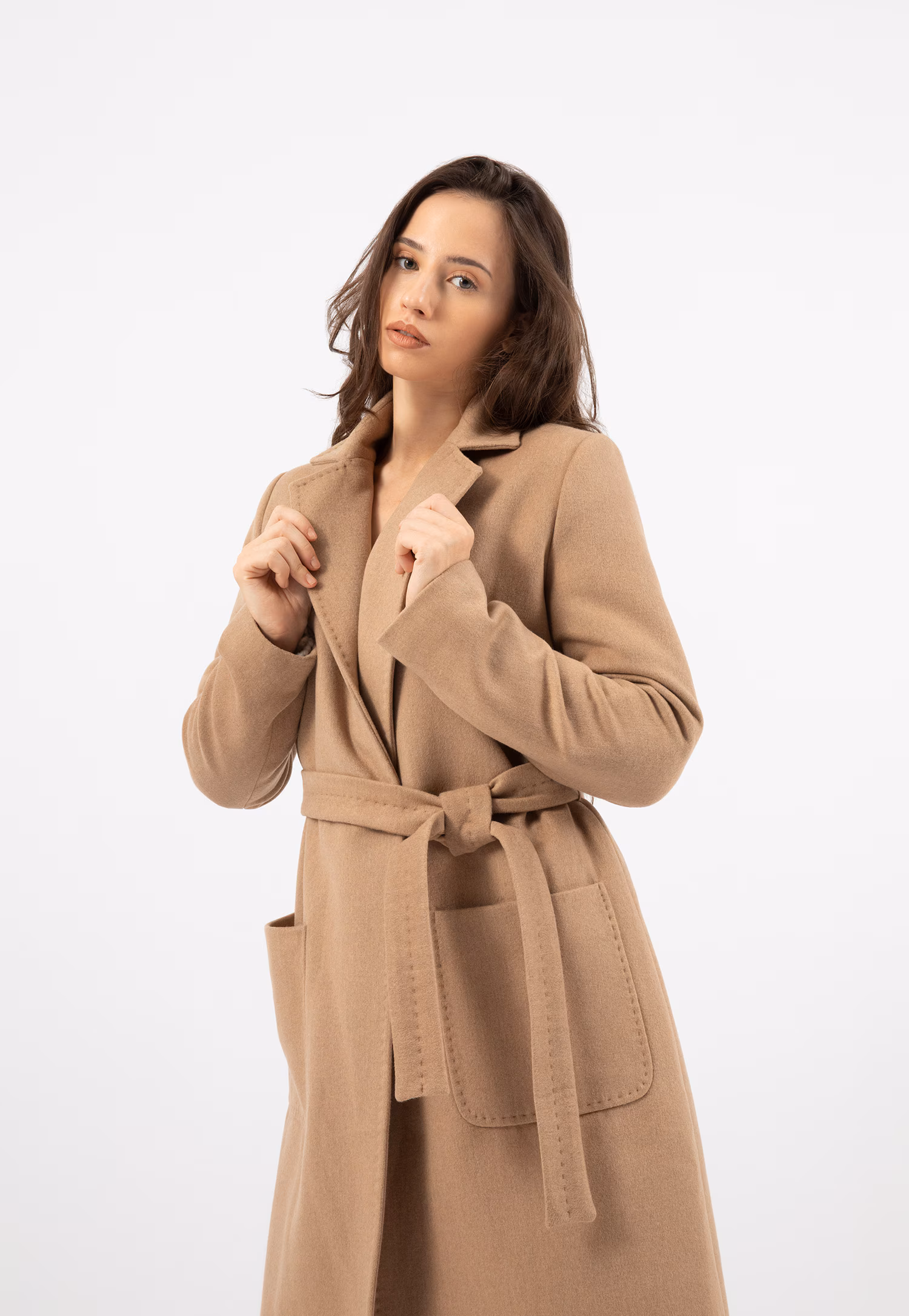 RELAKS beżowy płaszcz damski