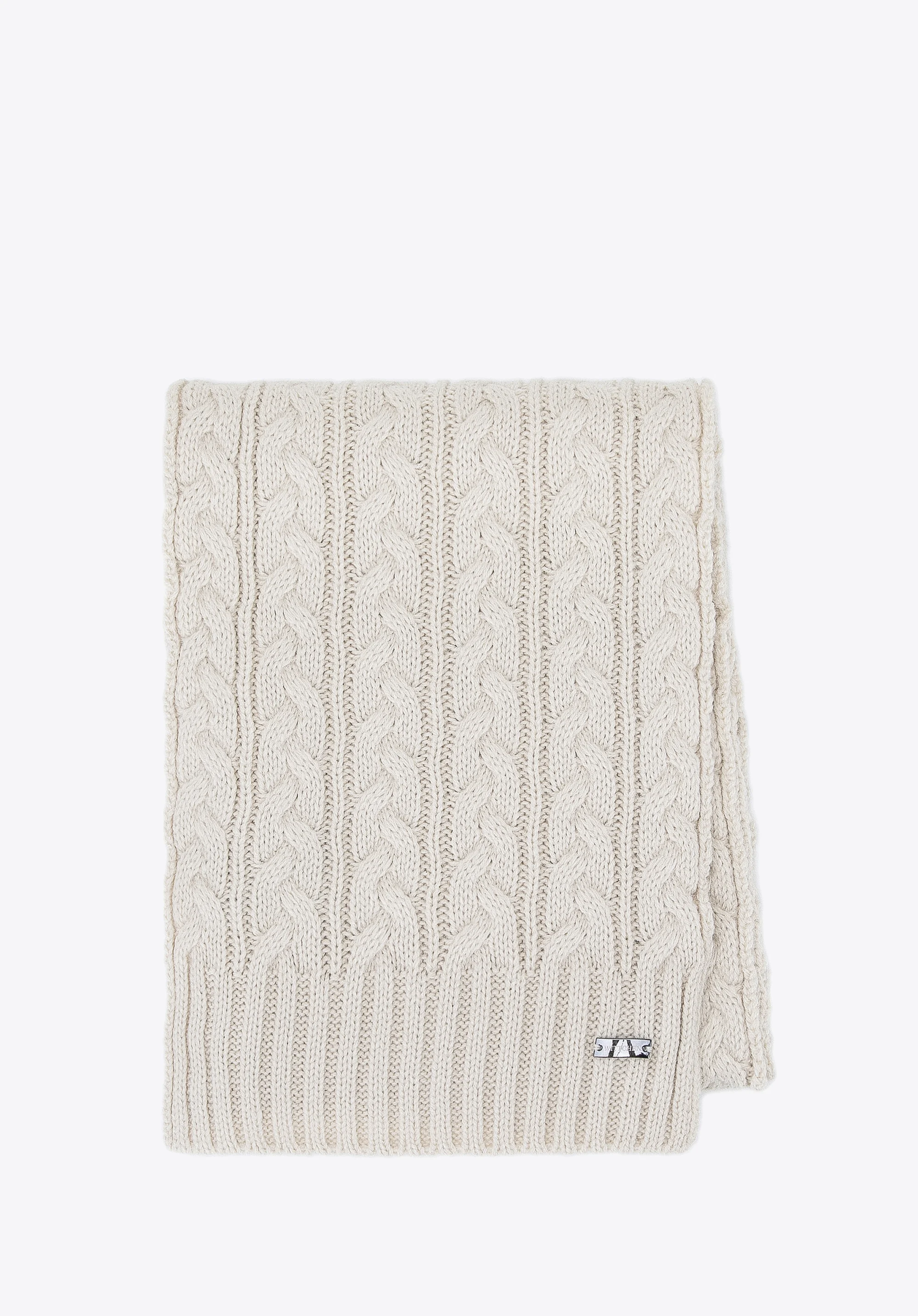 Damski szalik z warkoczowym splotem długi