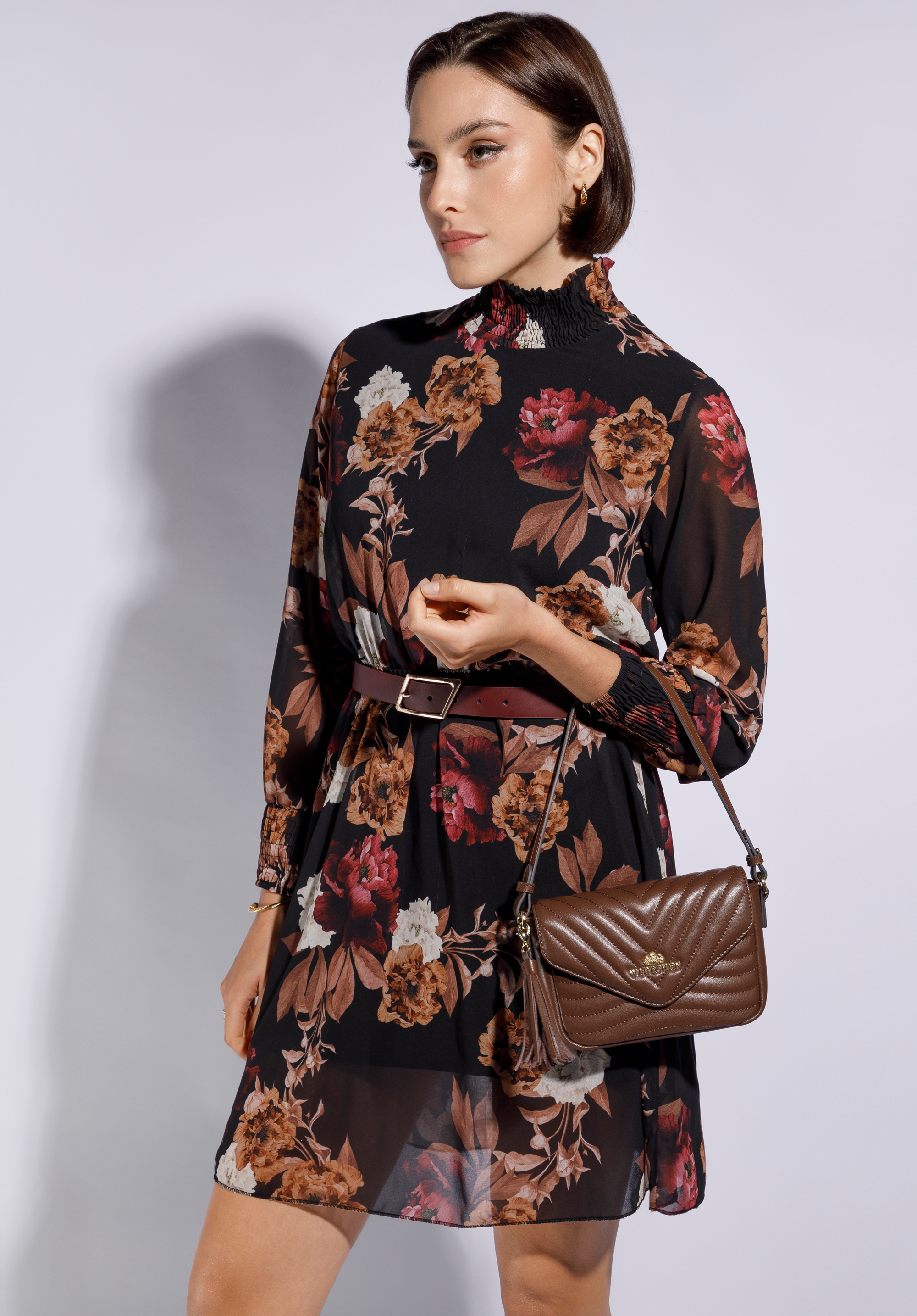 Damska torebka skórzana pikowana z chwostem