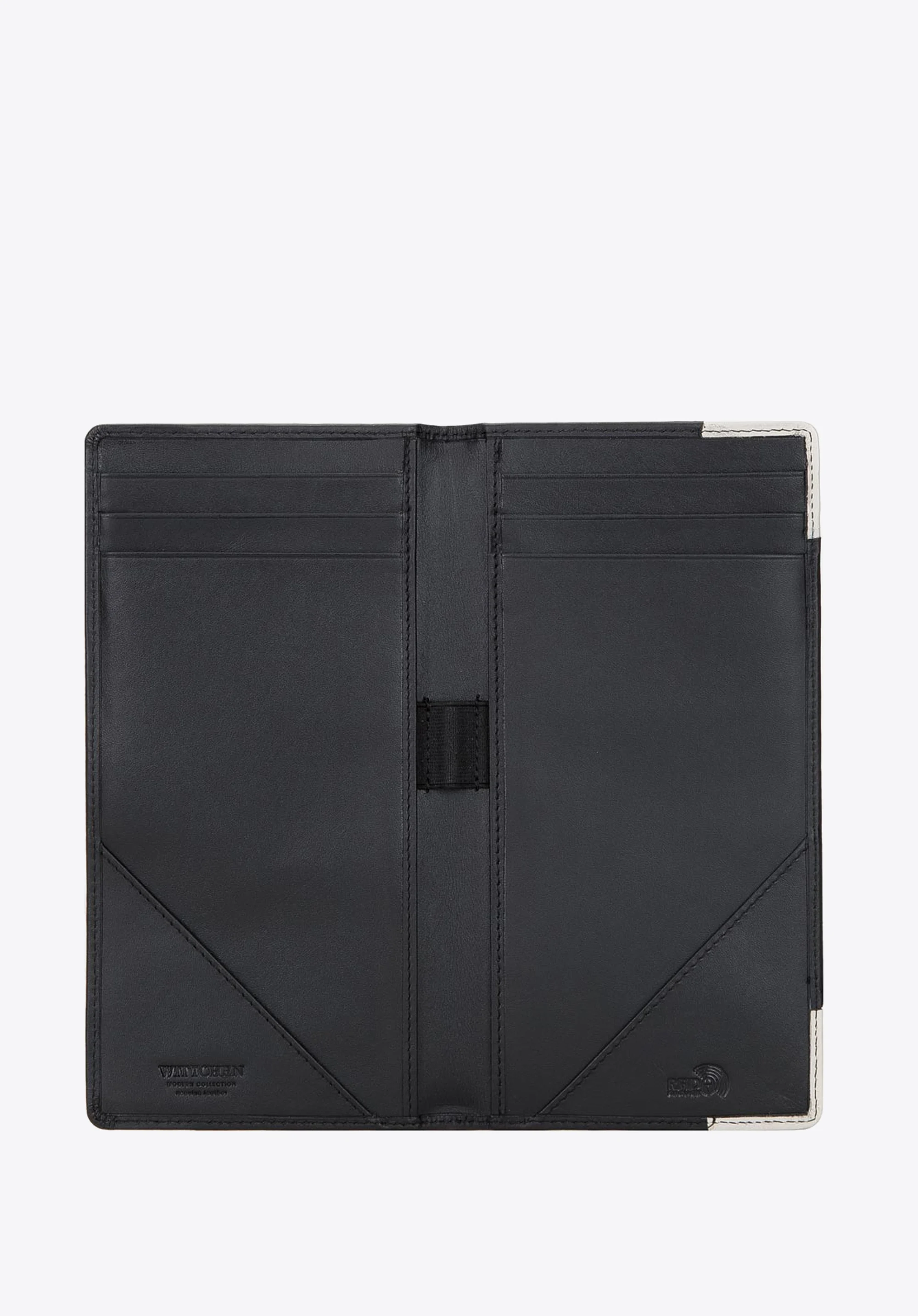 Etui na dokumenty skórzane z naszywką z logo