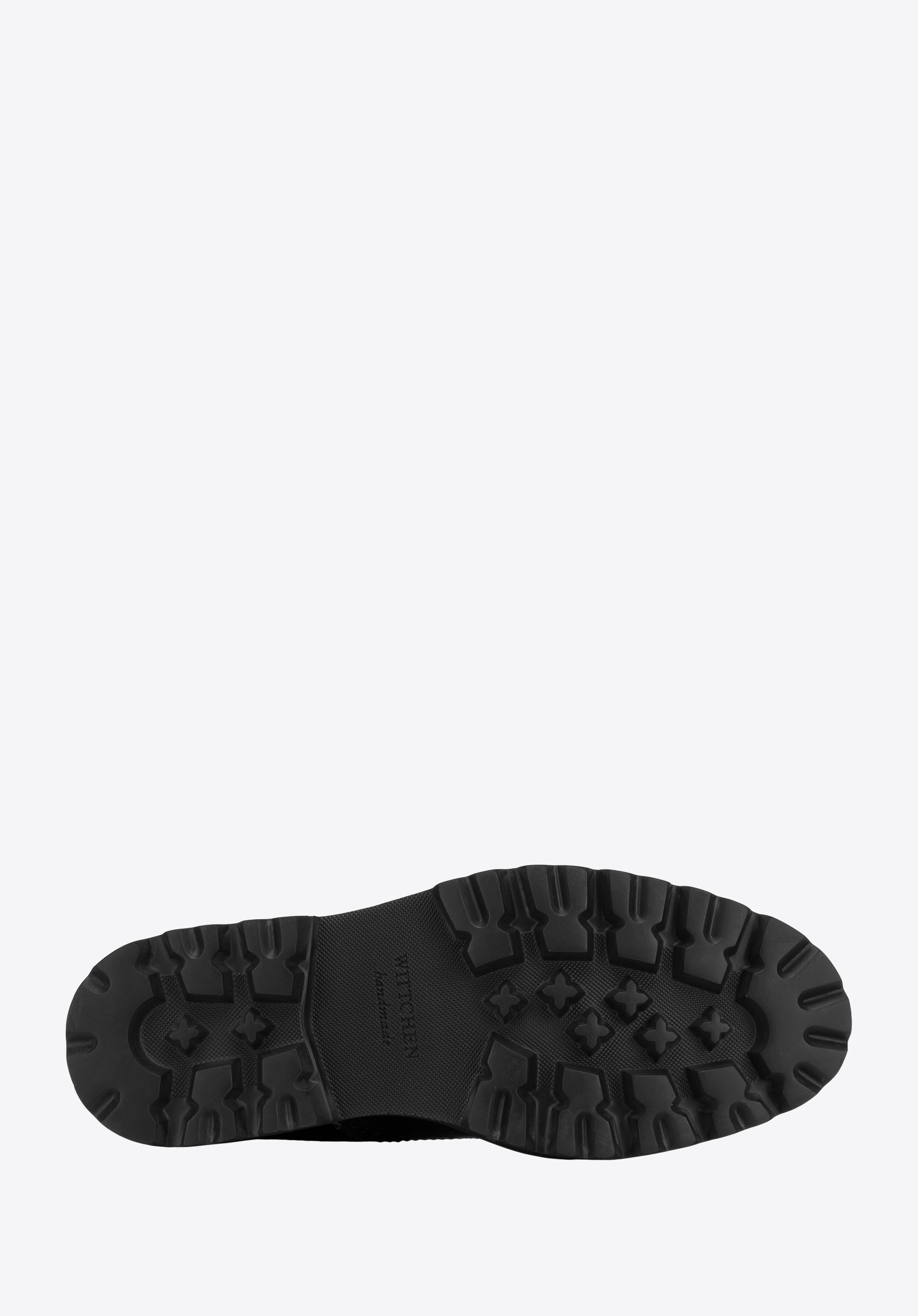 Męskie sztyblety z dwóch rodzajów skór ze zdobieniem