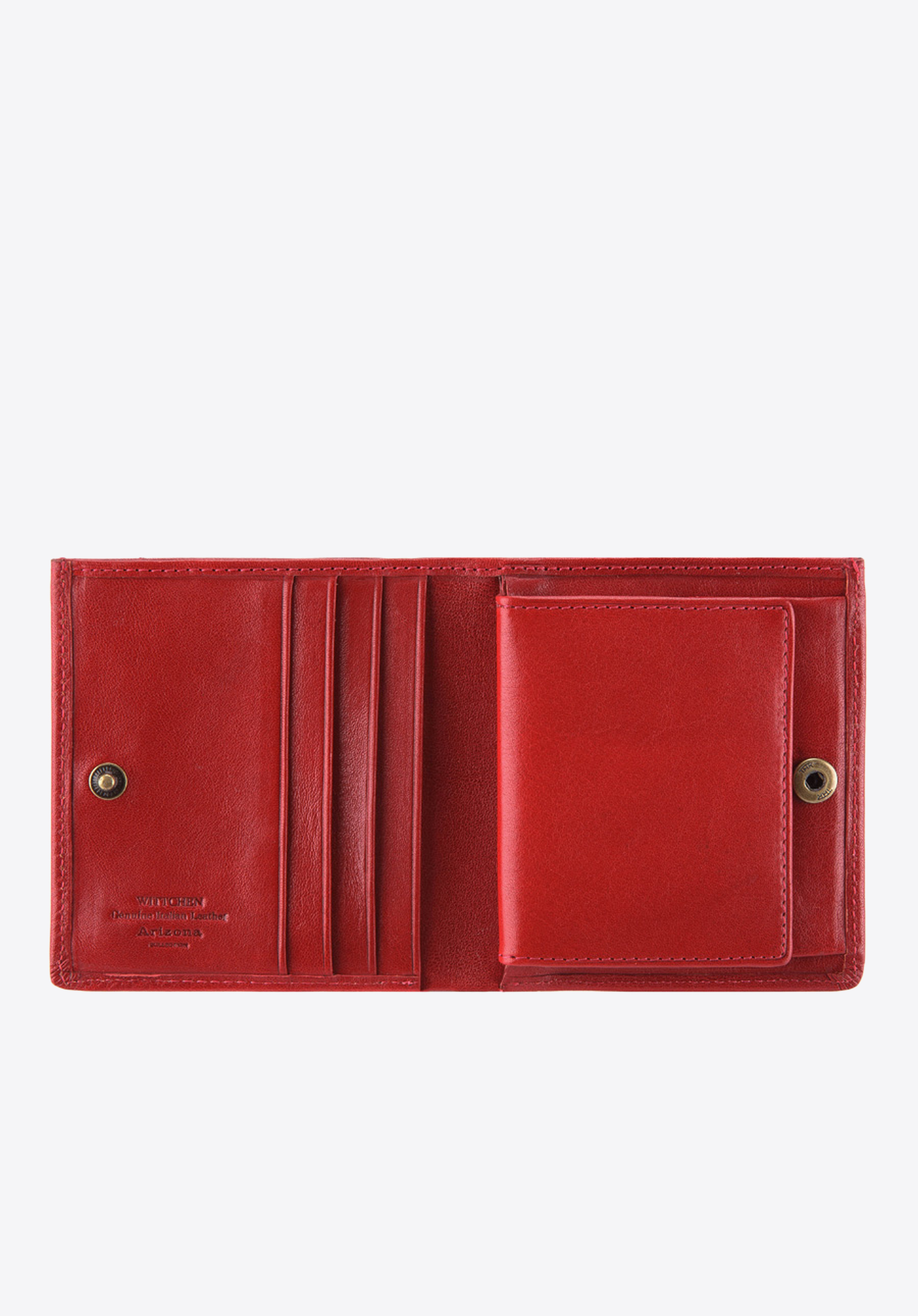 Damski portfel skórzany z herbem na zatrzask