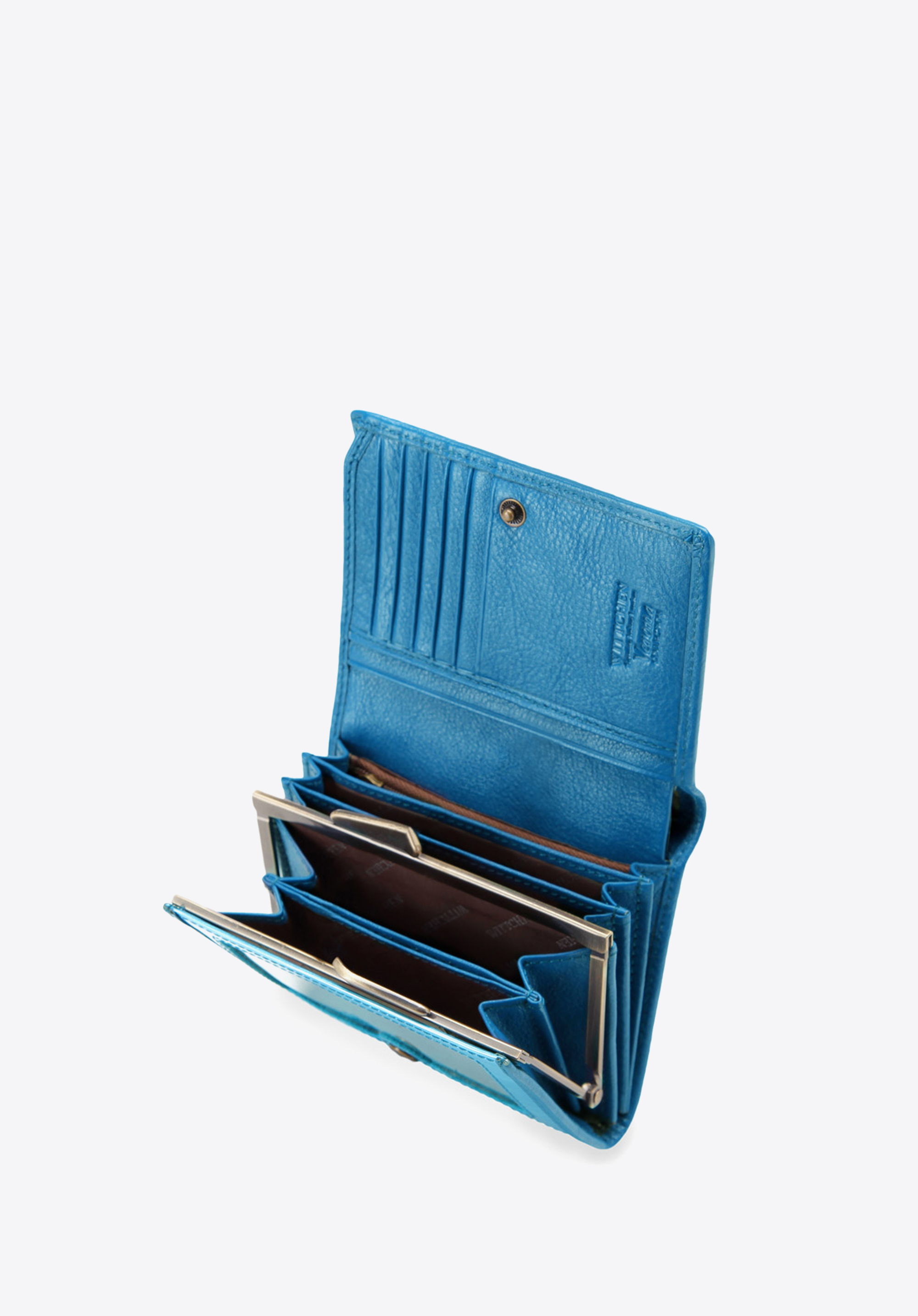 Damski portfel ze skóry lakierowany średni