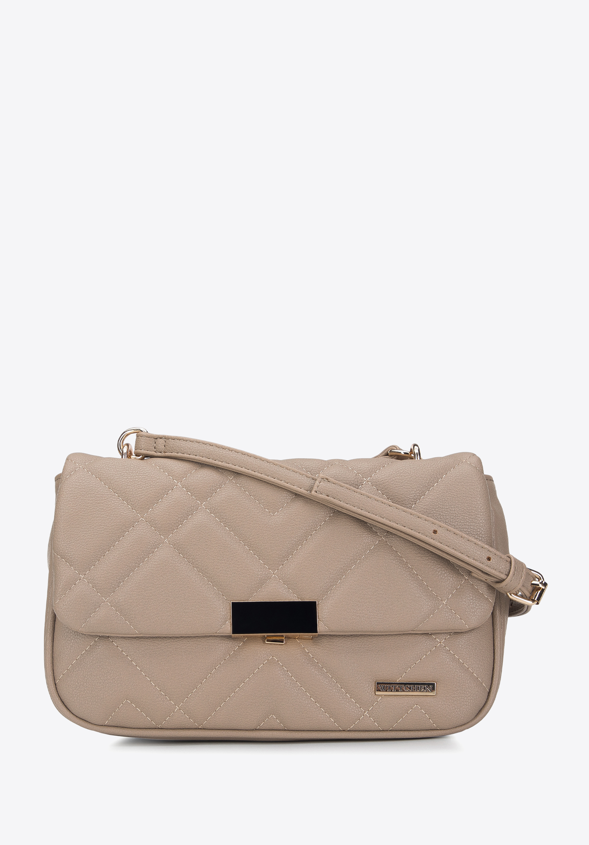 Damska listonoszka z ukośnie pikowanej ekoskóry