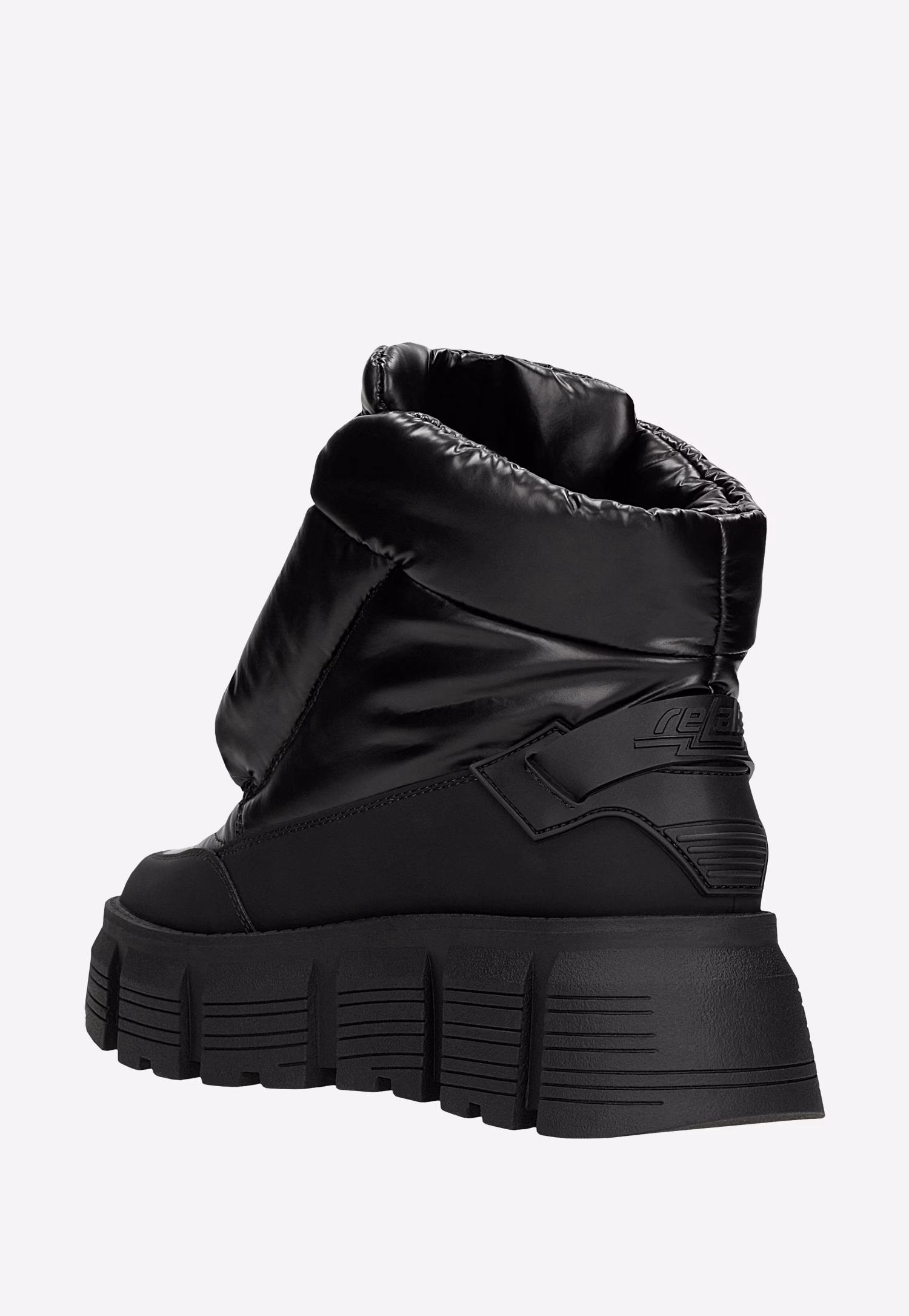 Czarne śniegowce damskie RELAKS na masywnej podeszwie