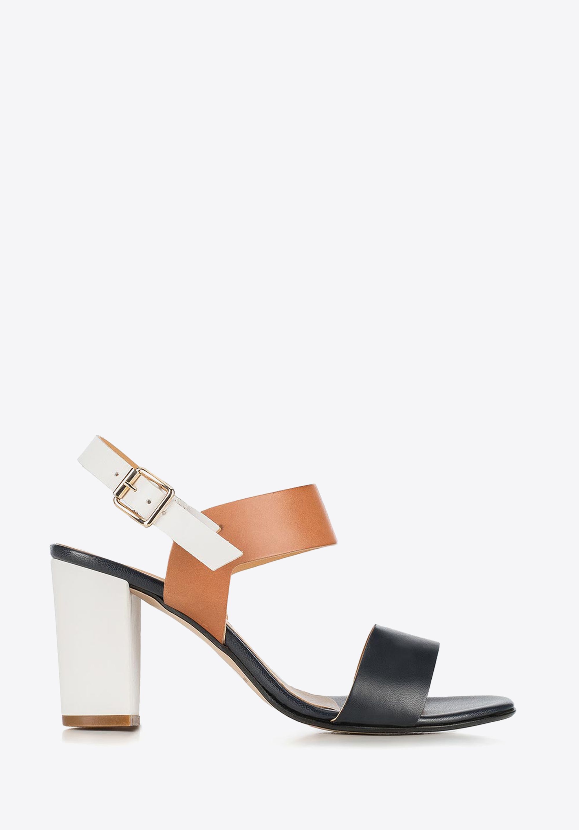 Damskie sandały z kolorowych skór