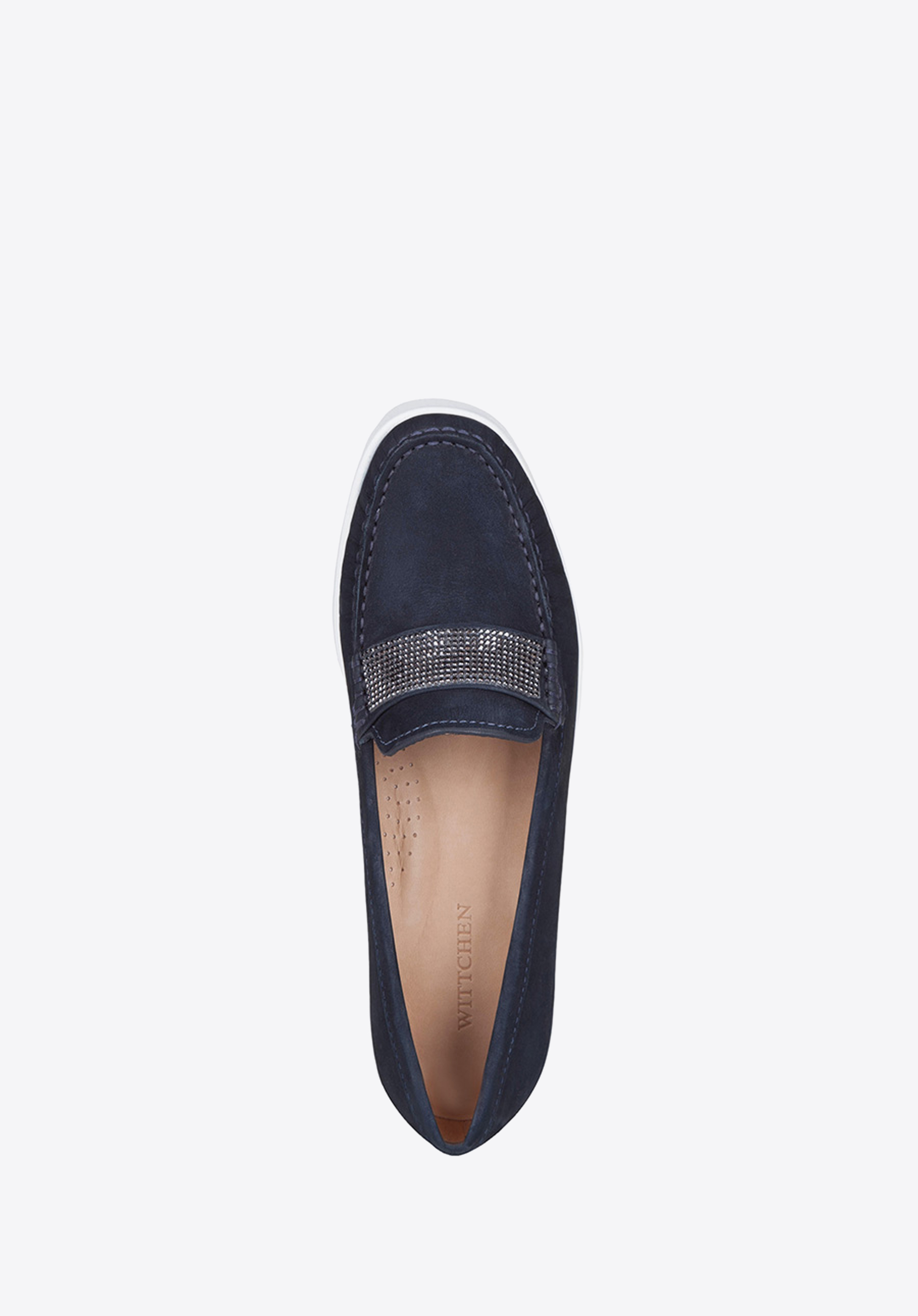 Damskie creepersy skórzane z kryształkami