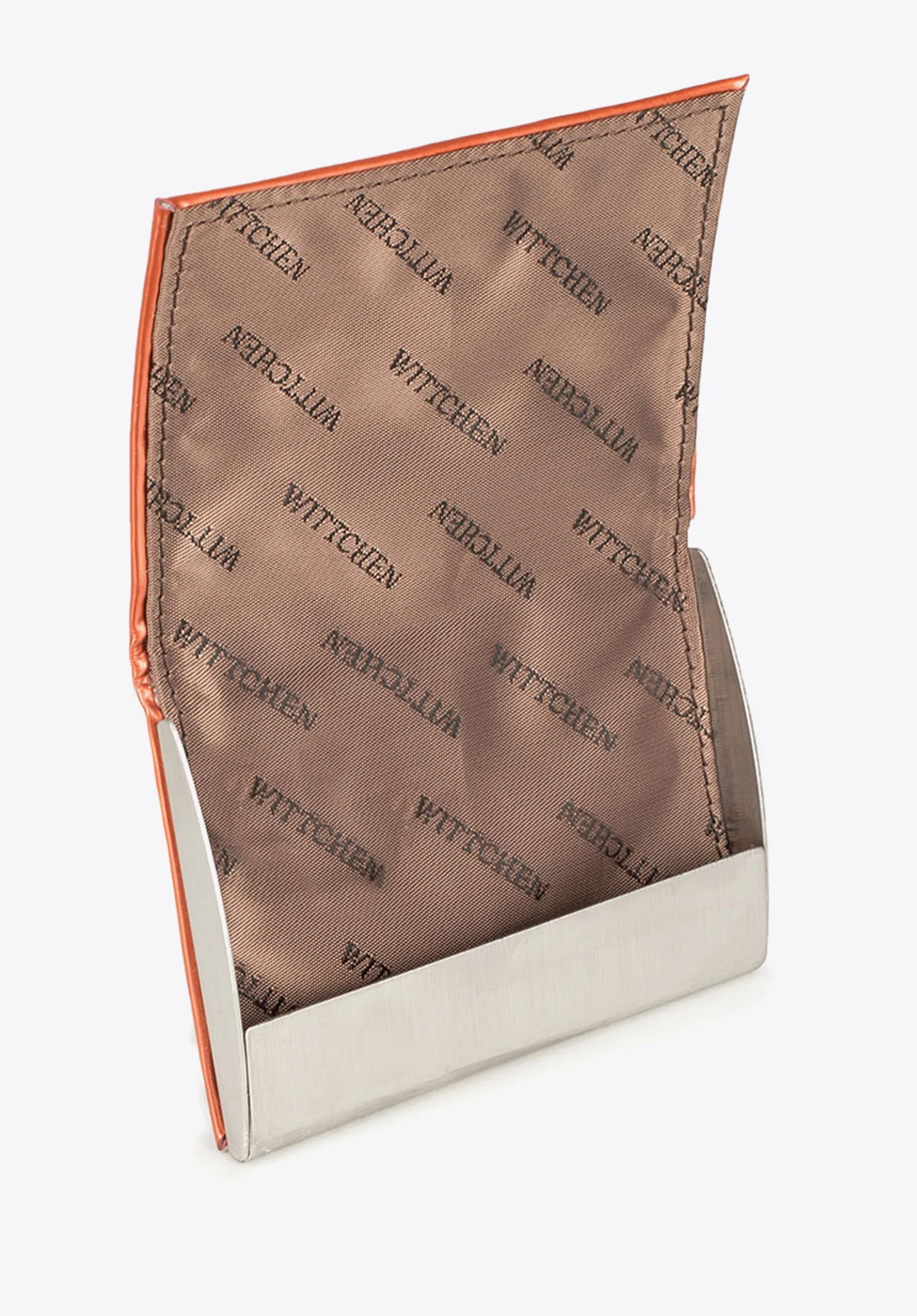 Etui na wizytówki ze skóry lakierowanej