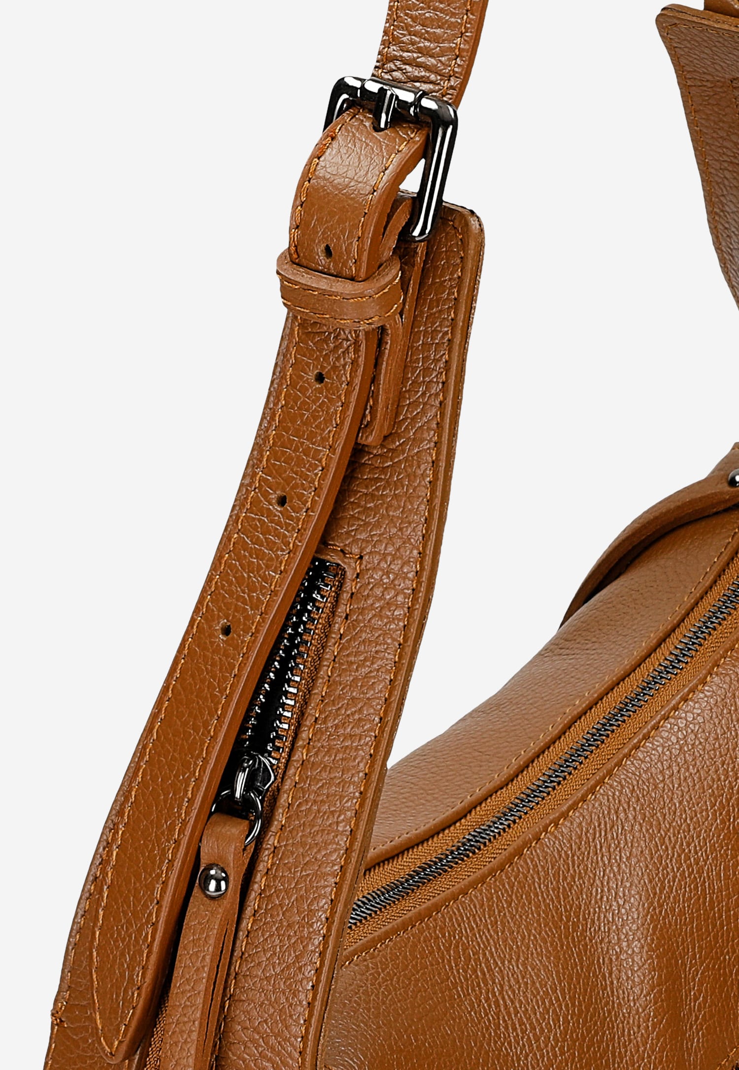 Duża skórzana brązowa torebka damska