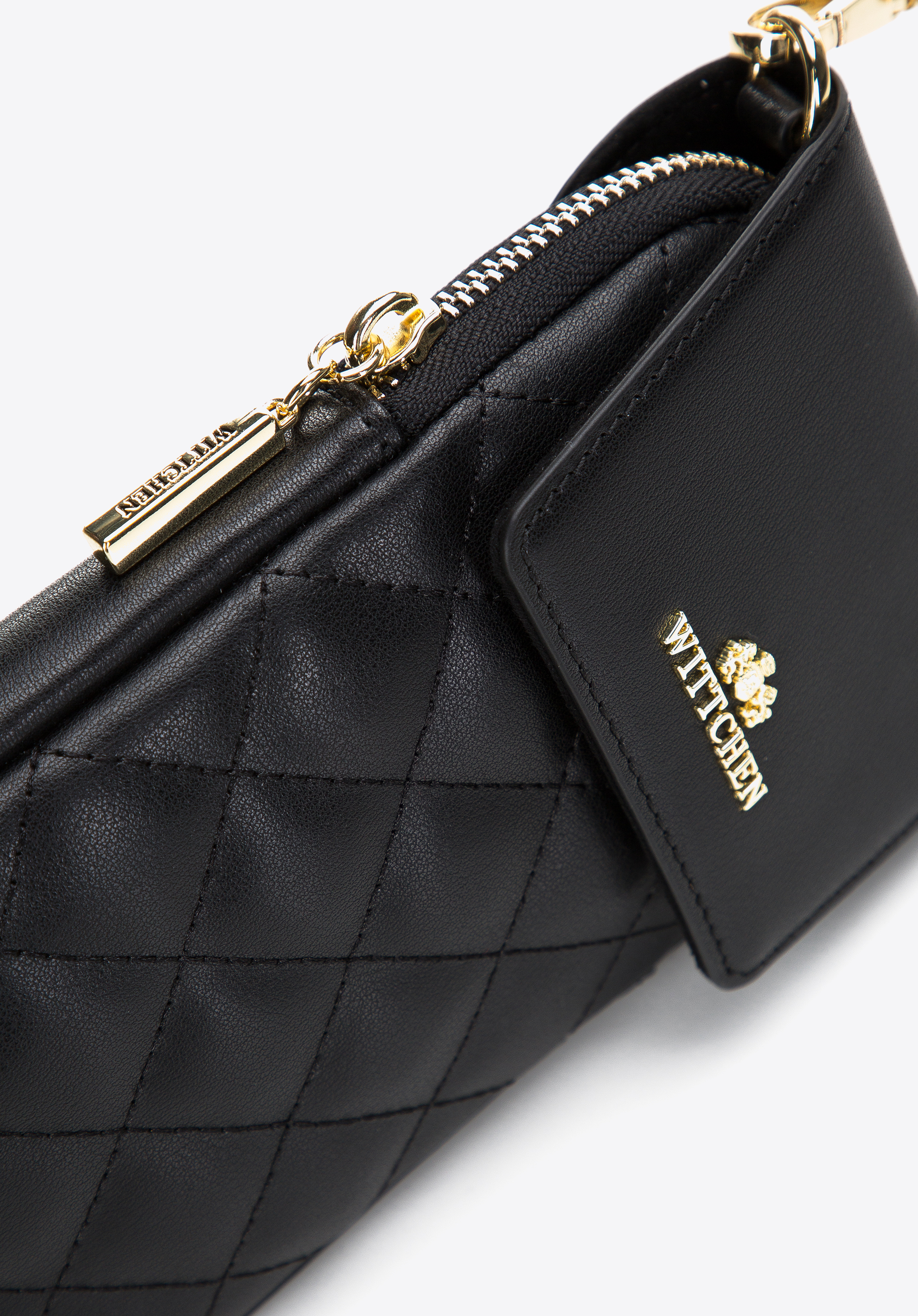 Damska minitorebka z pikowanej skóry