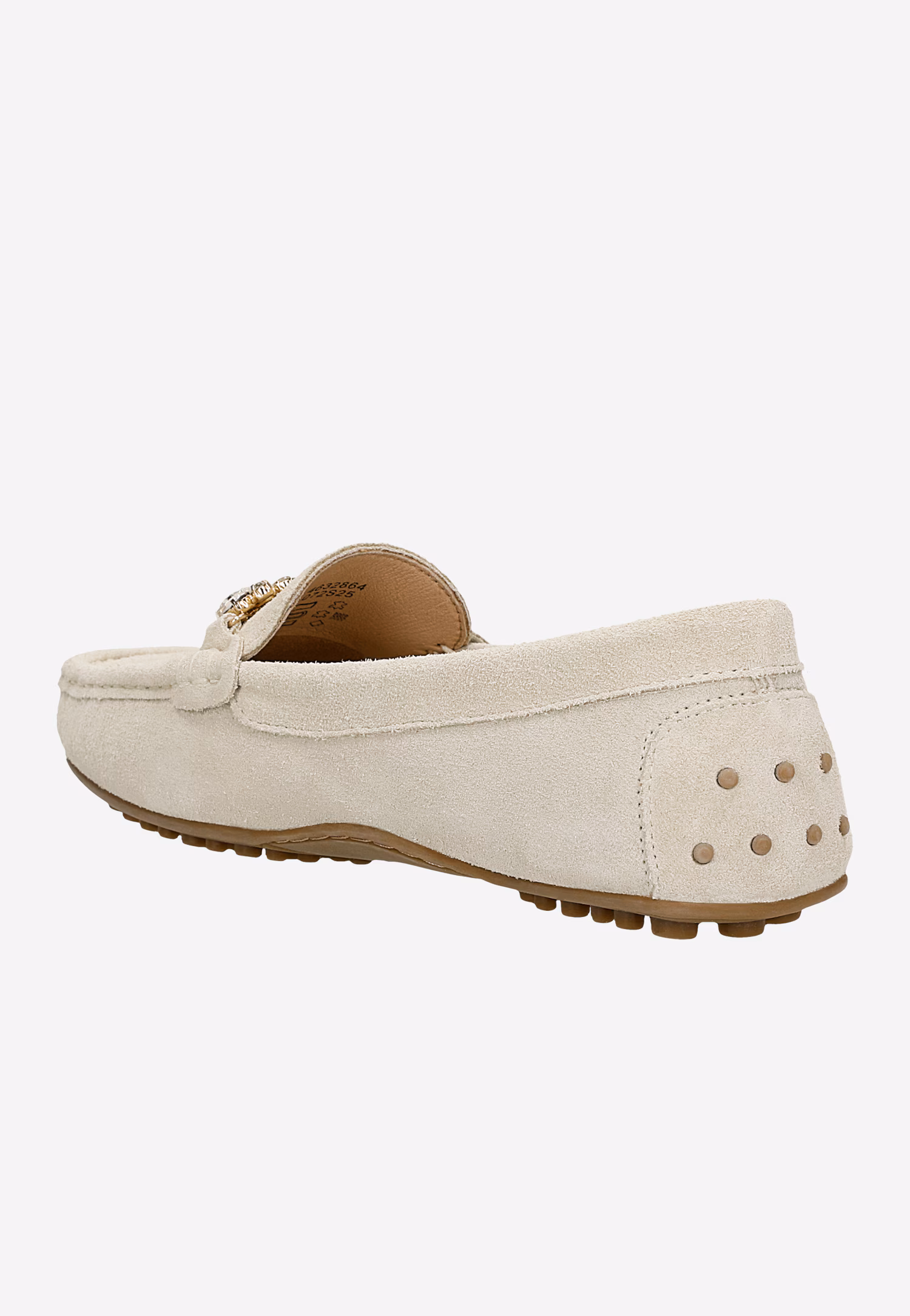 Czarne mokasyny damskie z kryształową ozdobą