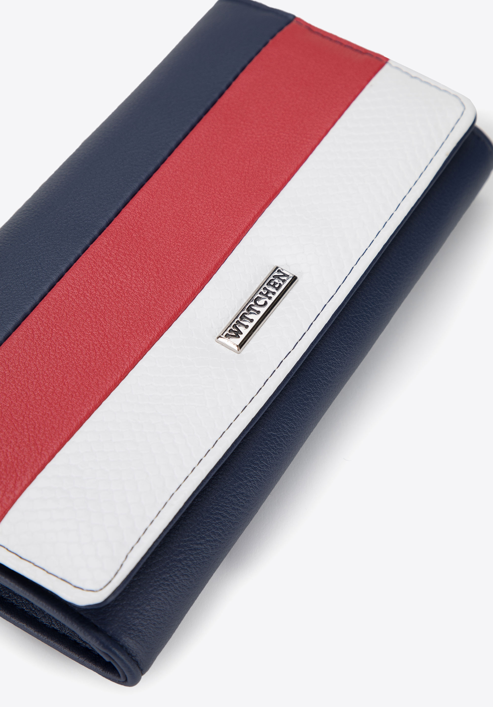 Damski portfel z ekoskóry w paski