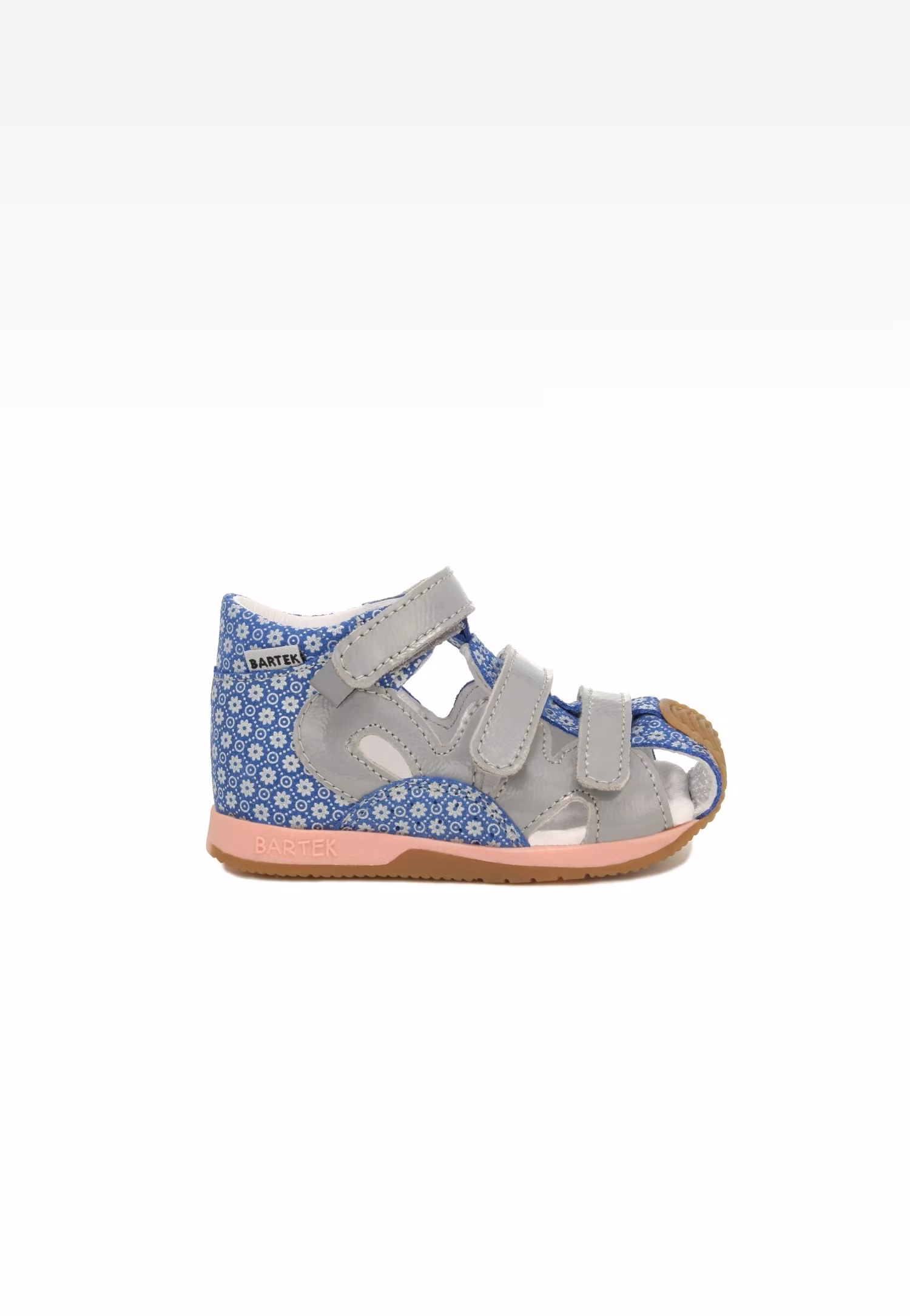 Sandały BARTEK 81021-008, dla dziewcząt, różowo-szary