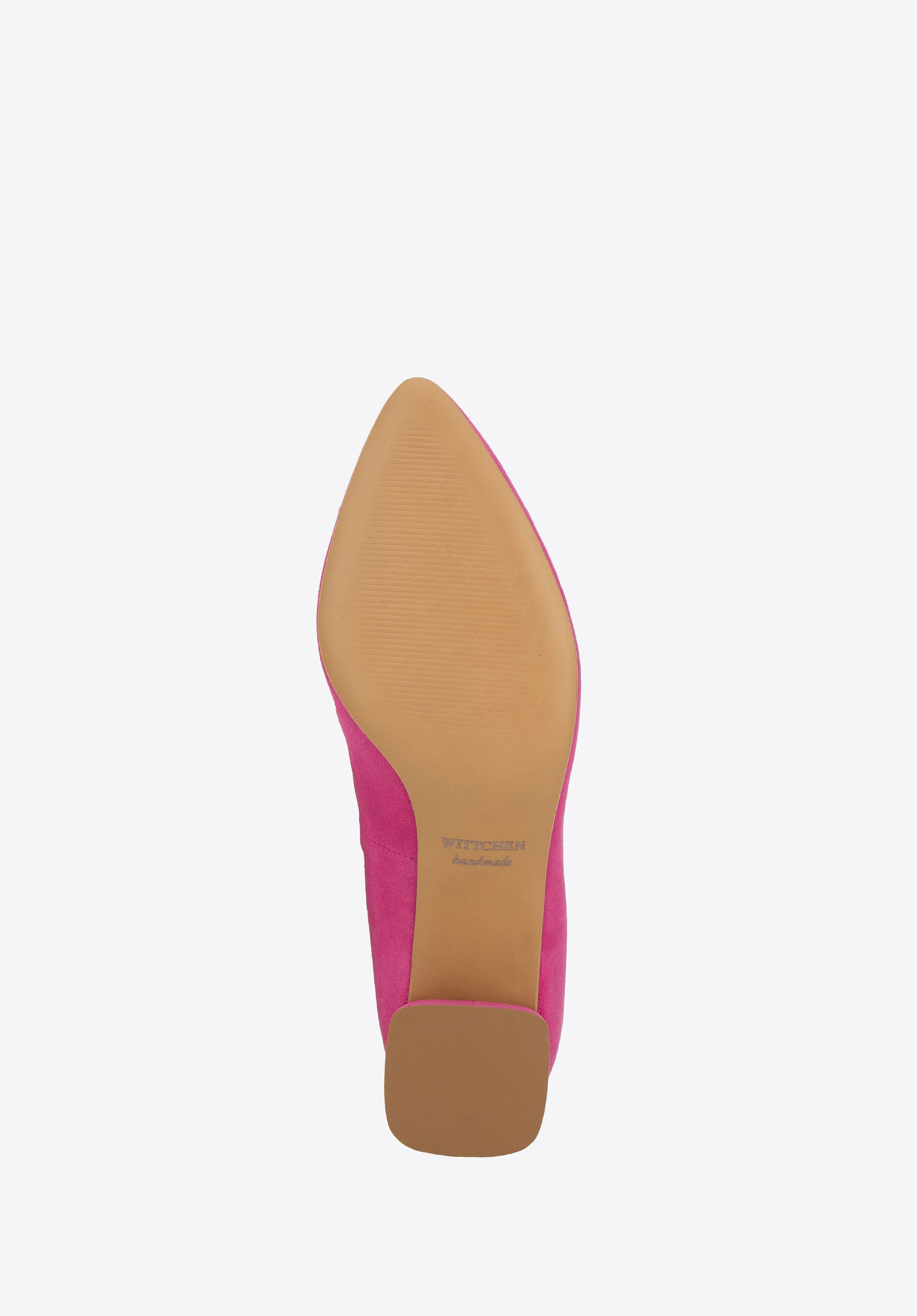 Damskie czółenka zamszowe z wycięciem na słupku