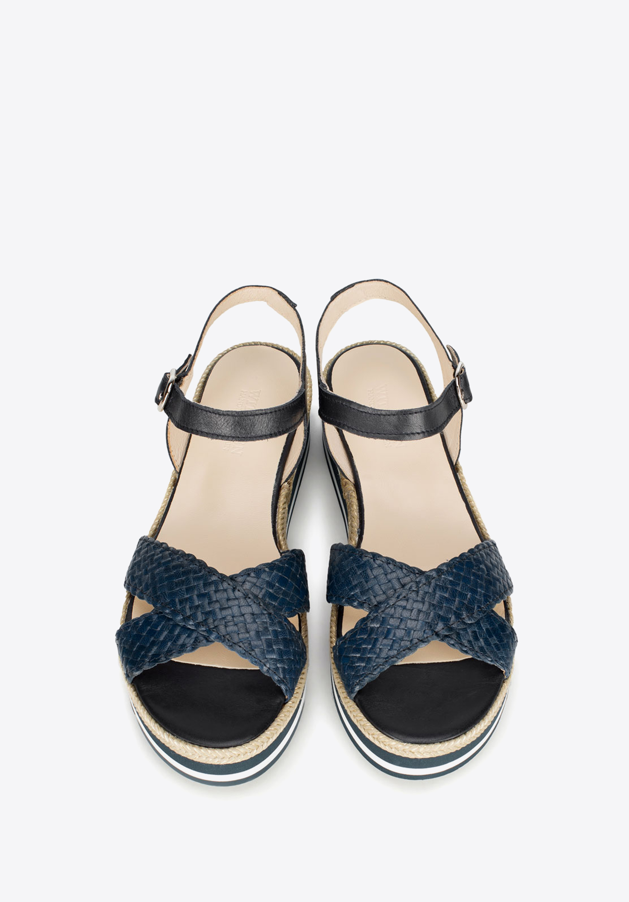 Damskie sandały skórzane na piankowej podeszwie