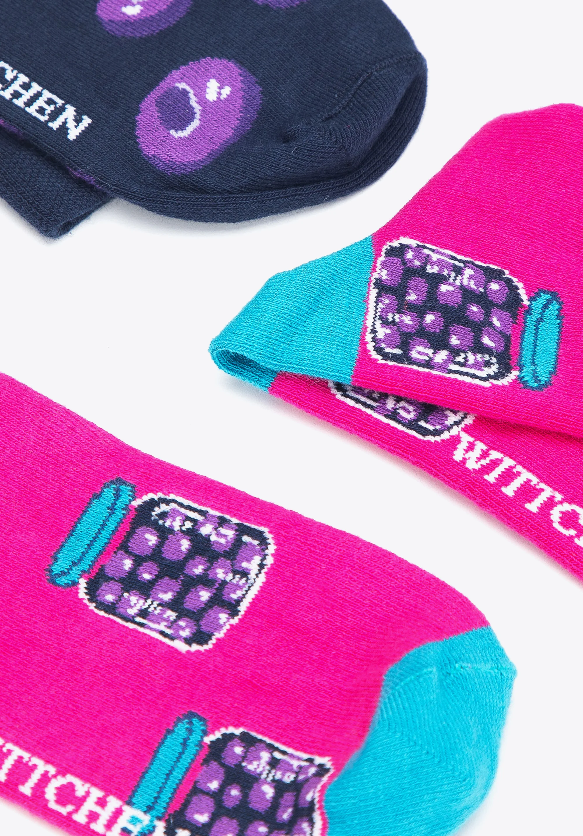 Damskie skarpetki w jagody – zestaw 2 par