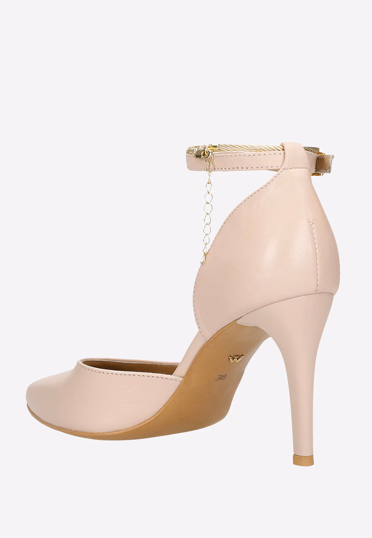 Beżowe czółenka damskie na szpilce