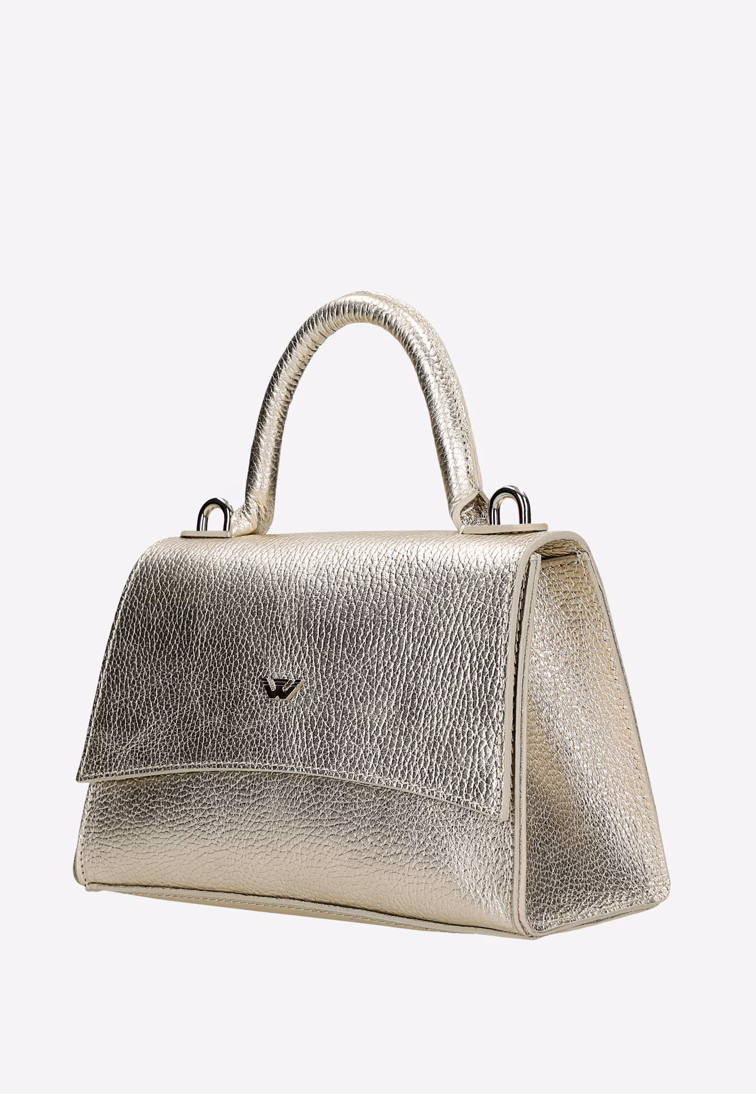 Złota torebka damska typu kuferek