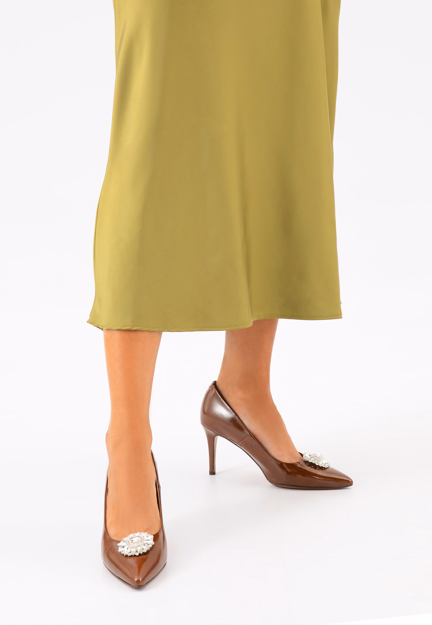 Okrągła ozdoba do obuwia z kryształkami