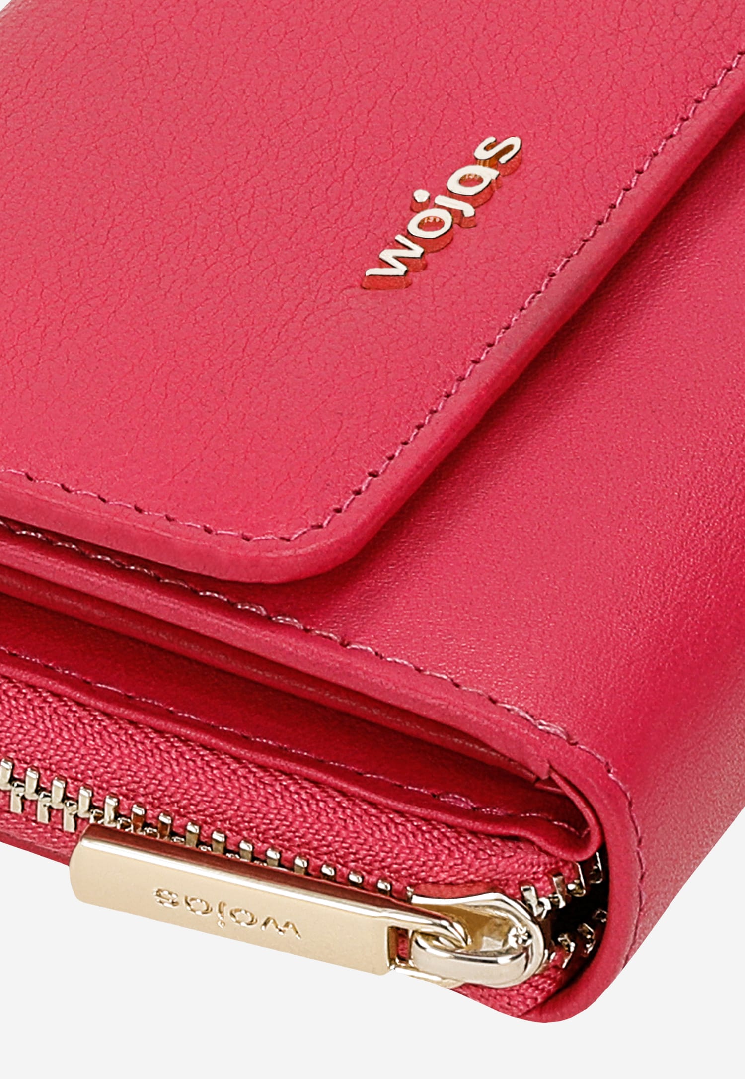 Mały czerwony portfel damski ze skóry licowej