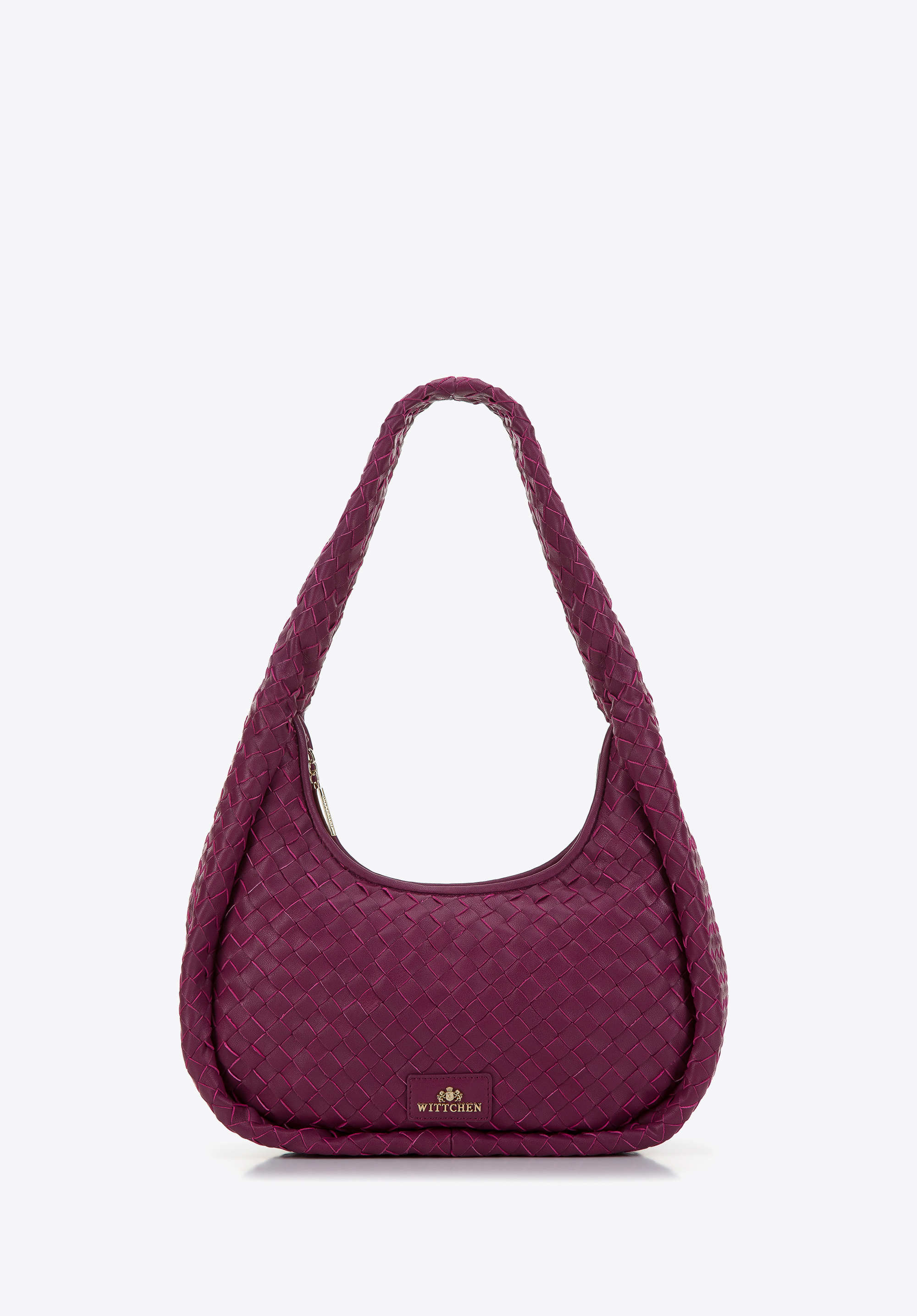 Torebka bagietka ze skórzanej plecionki