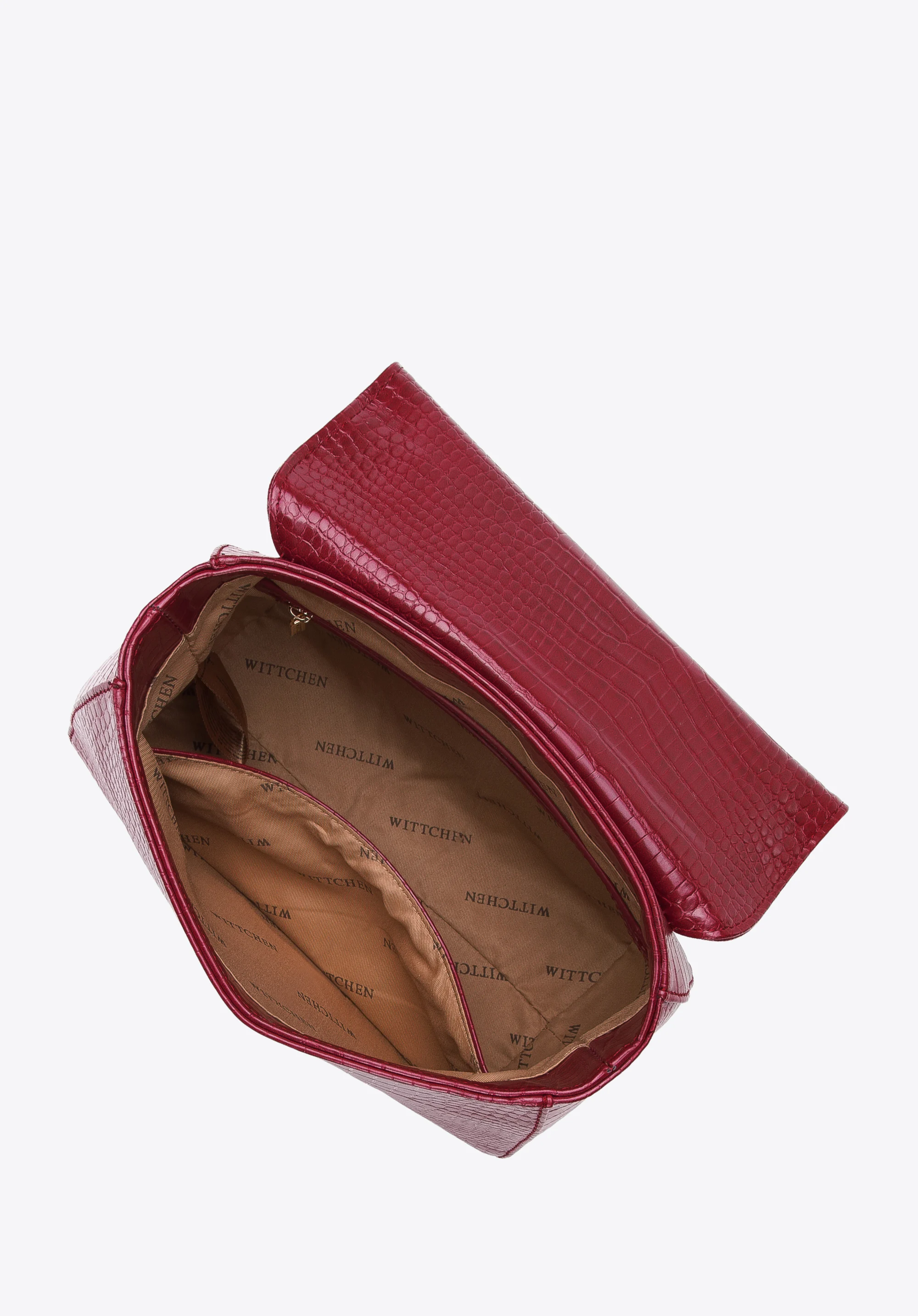 Torebka kuferek z ekoskóry croco prosta