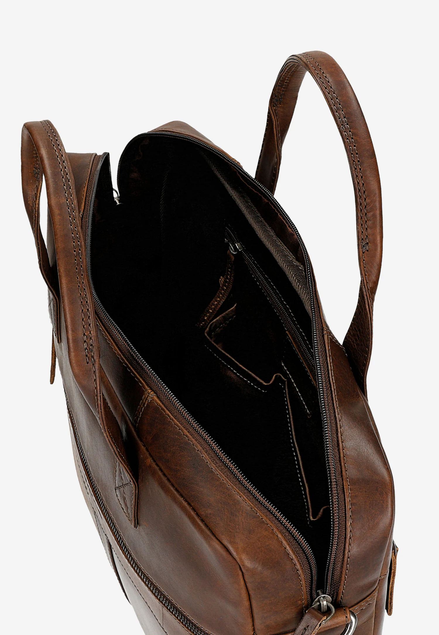 Duża brązowa torba męska z olejowanej skóry pull up