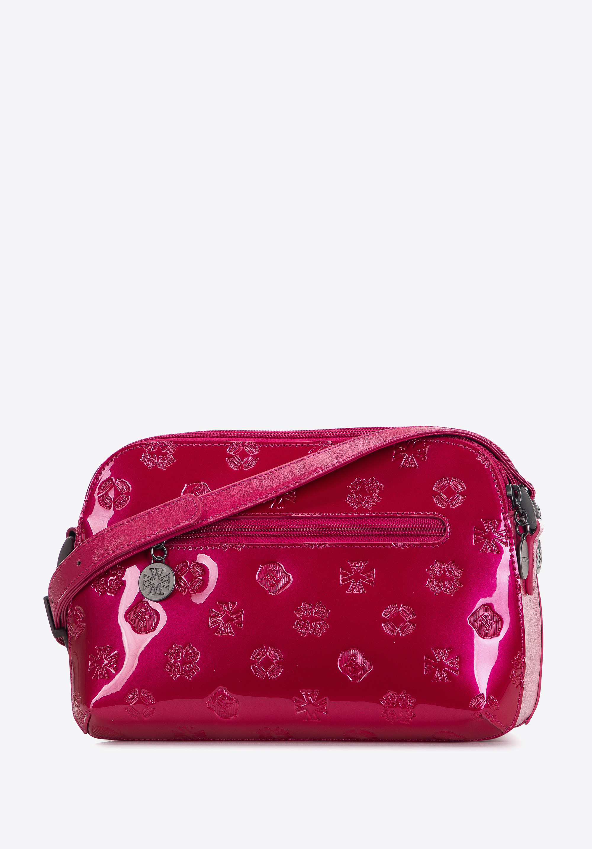 Damska listonoszka skórzana lakierowana z monogramem