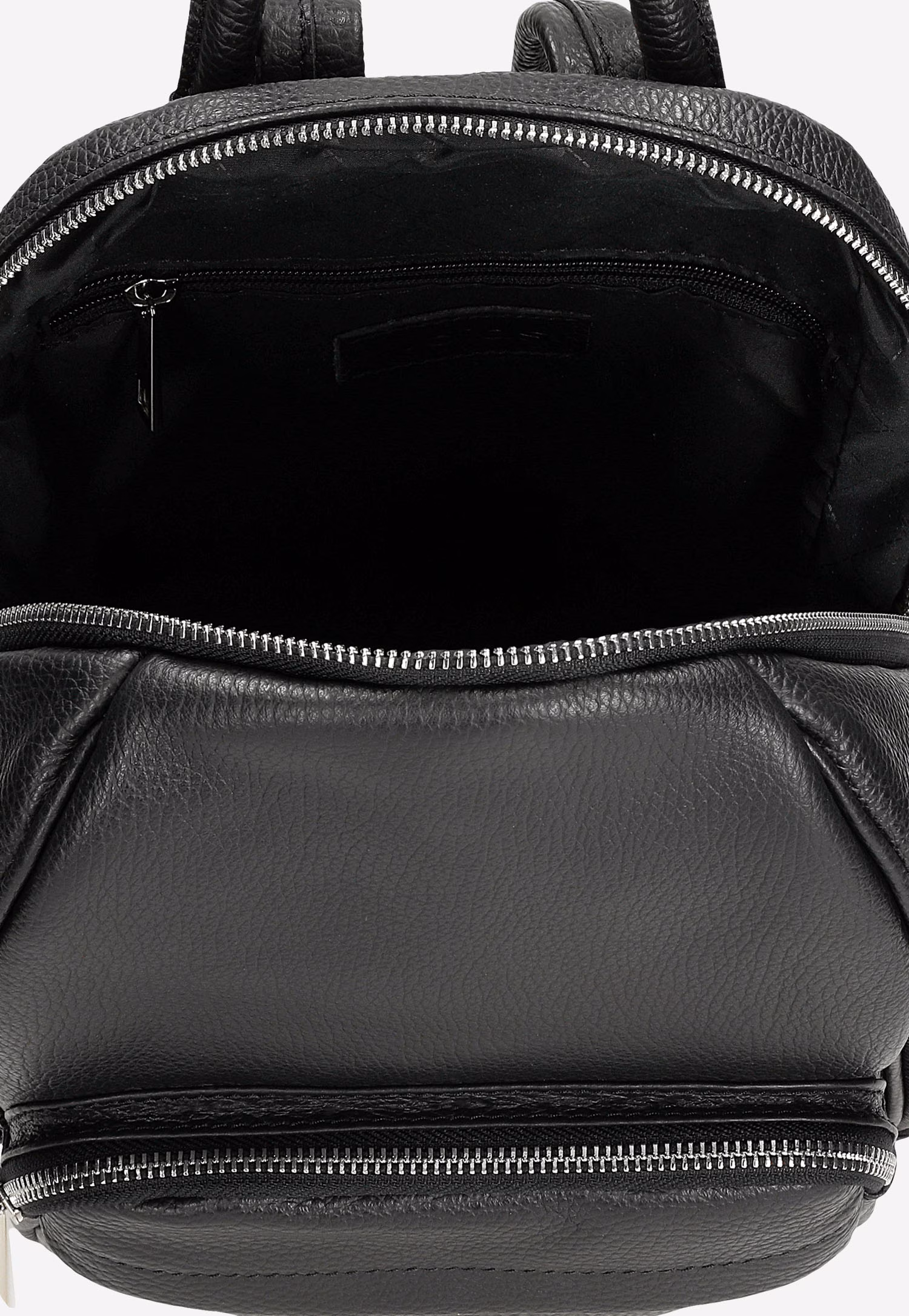 Czarny pojemny plecak damski ze skóry licowej