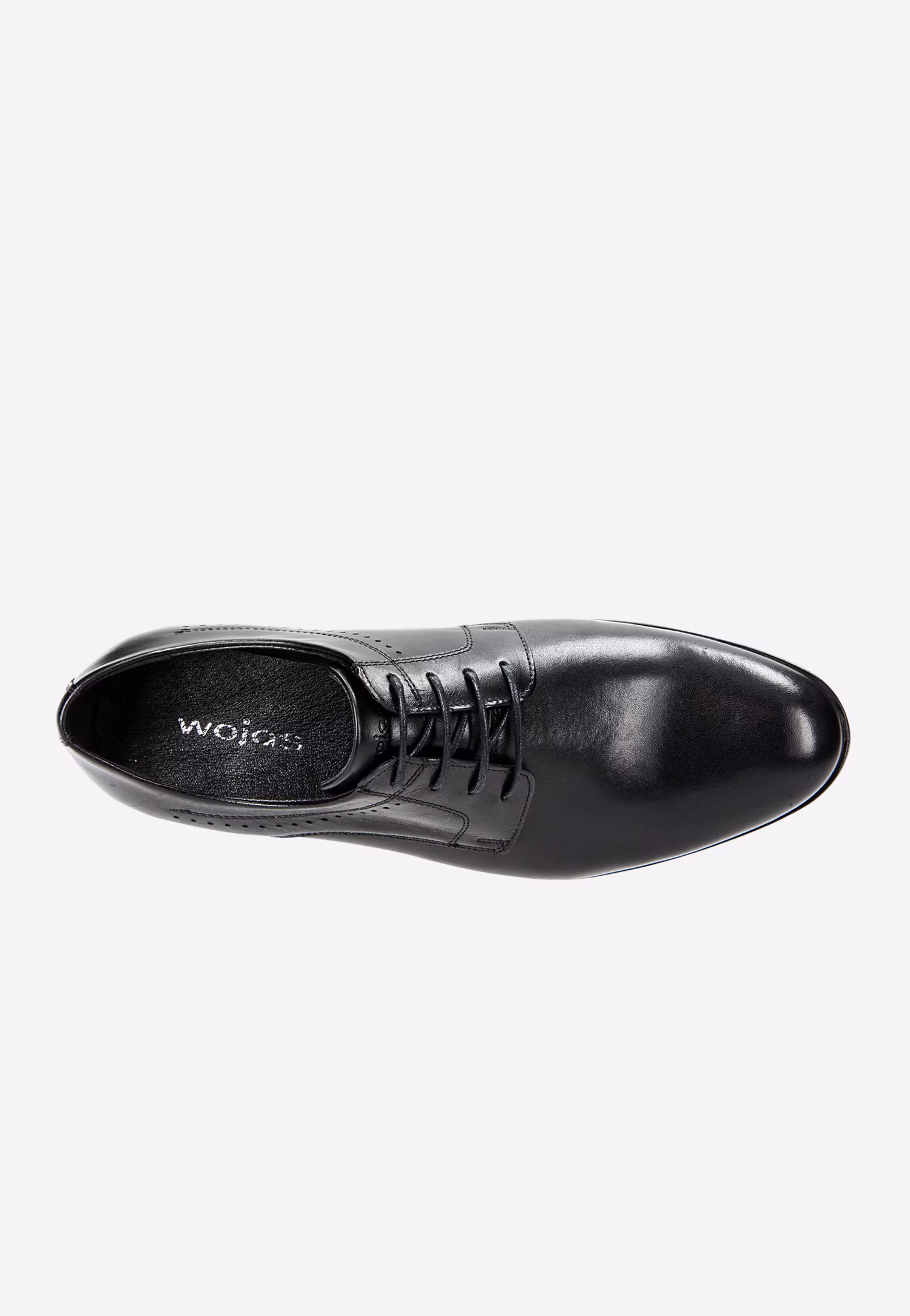 Czarne ponadczasowe półbuty męskie ze skóry licowej