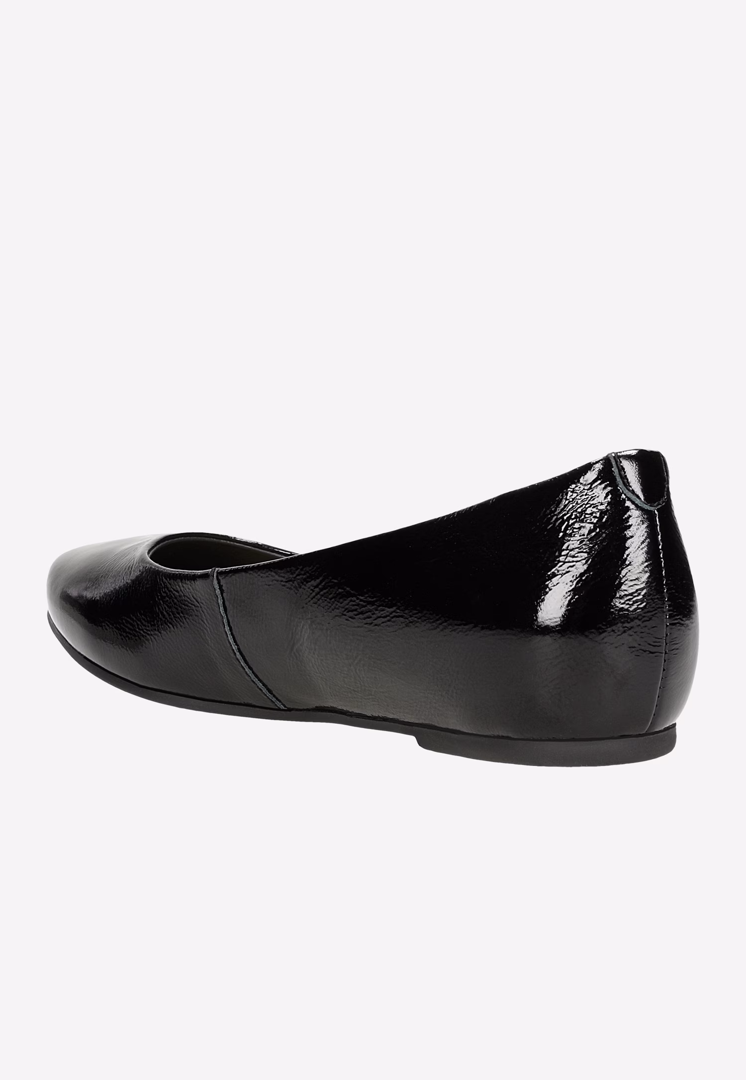 Czarne lakierowane baleriny damskie