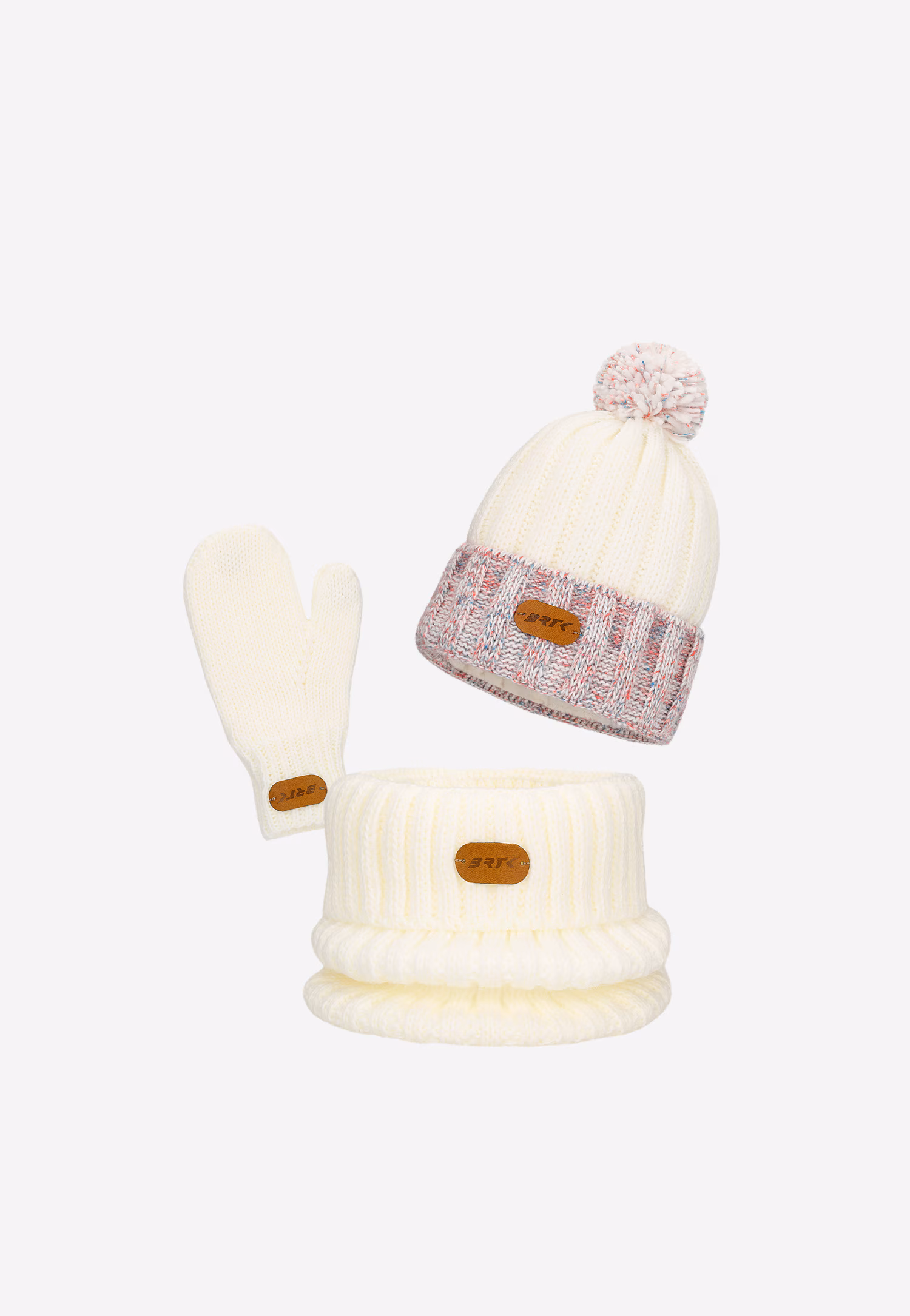 Kolorowy zestaw zimowy BARTEK 85600-16 czapka + komin + rękawiczki