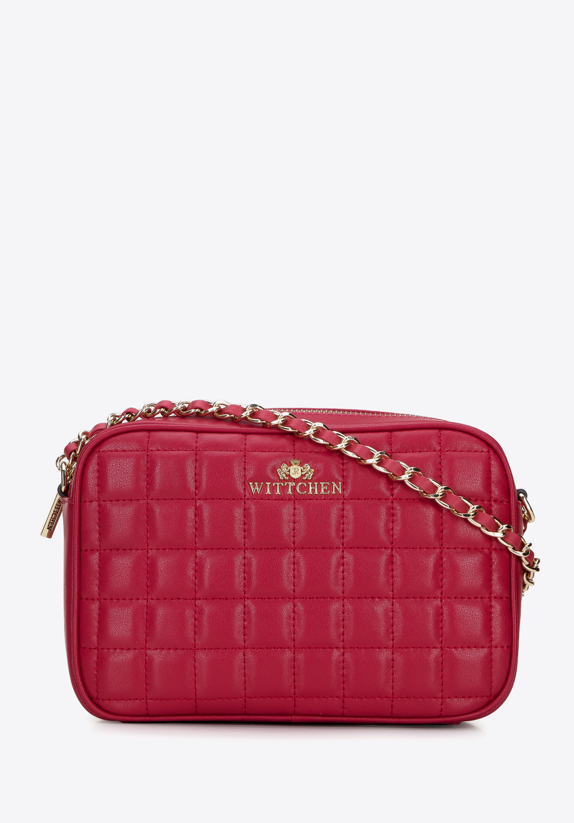 Damska listonoszka skórzana pikowana na łańcuszku