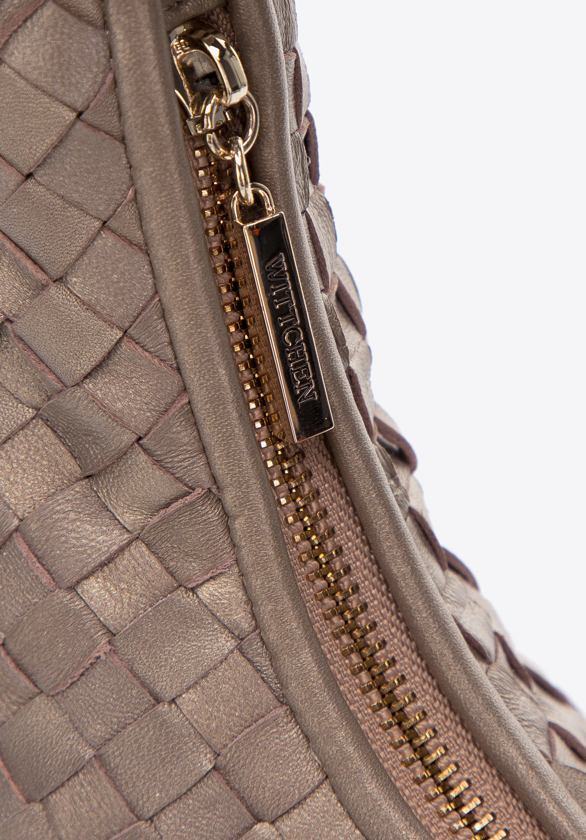 Torebka bagietka ze skórzanej plecionki duża