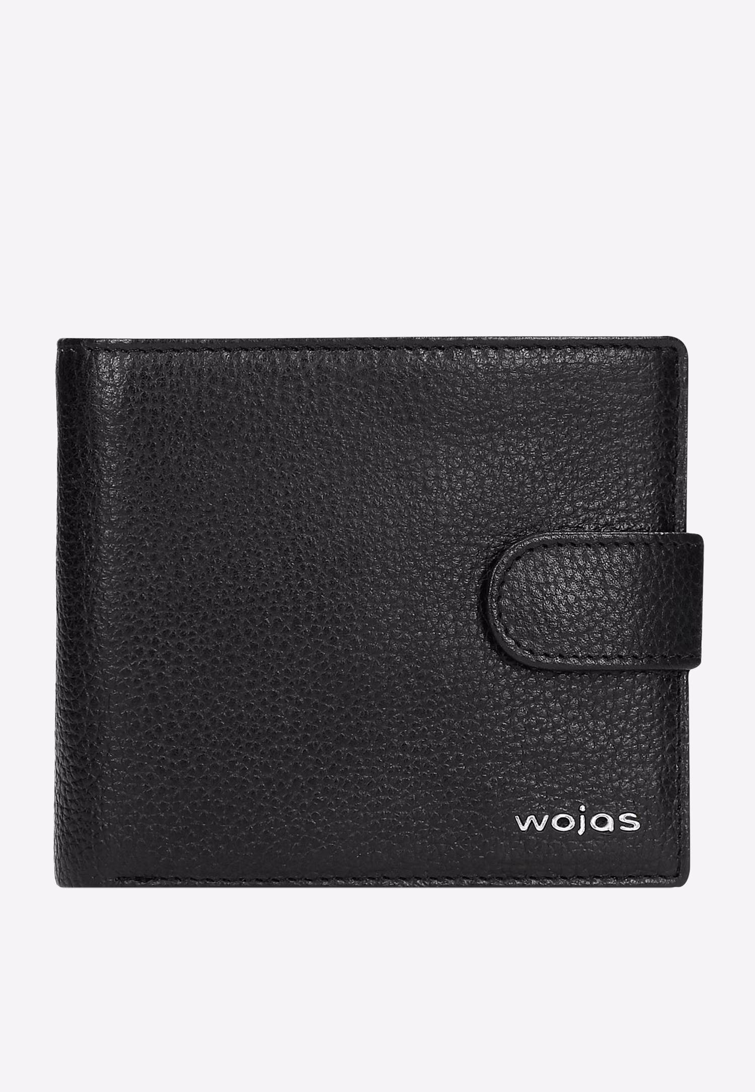 Czarny portfel męski ze skóry licowej