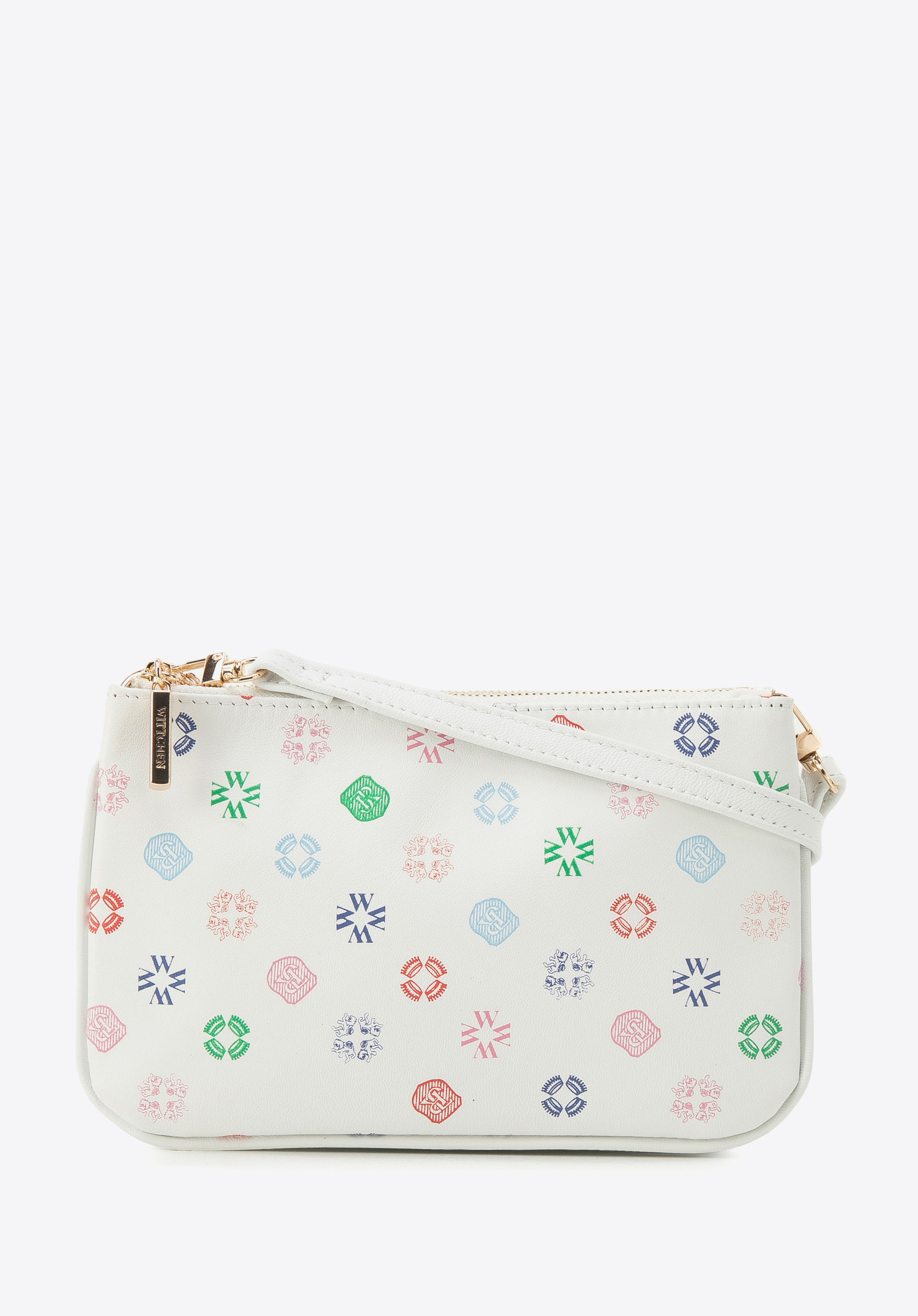 Damska minitorebka ze skóry w monogram dwukomorowa