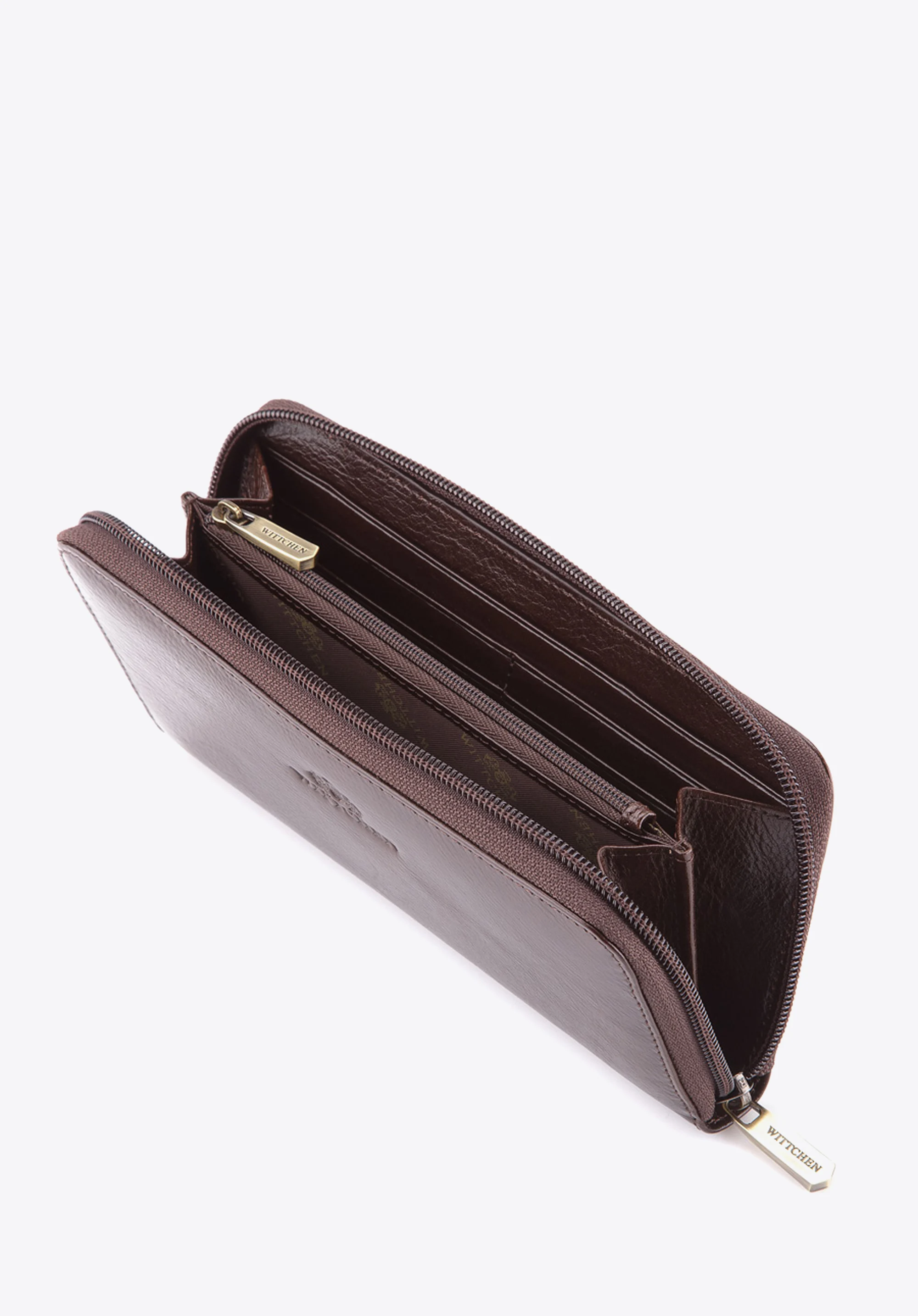 Damski portfel skórzany stylowy na zamek