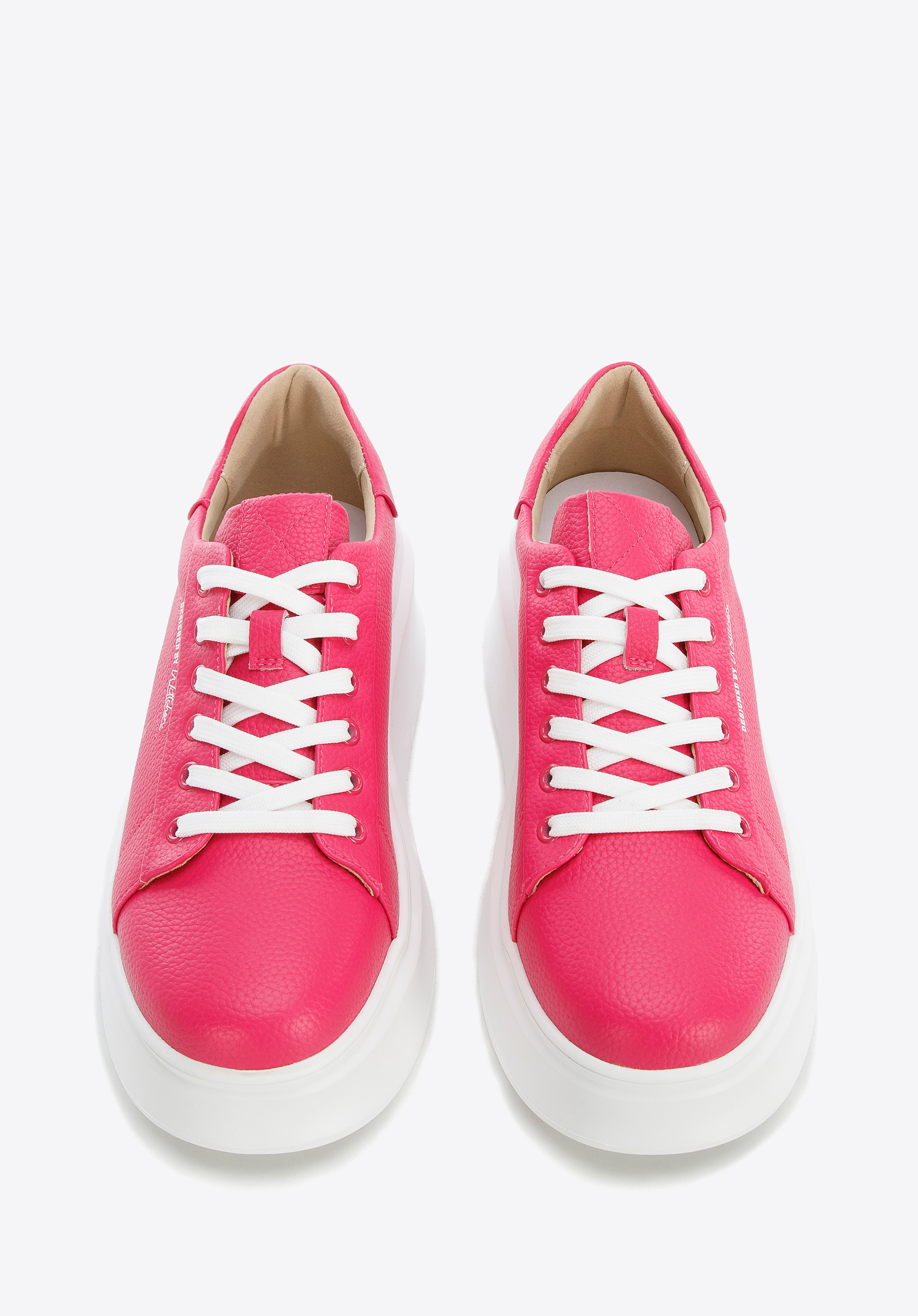 Damskie sneakersy skórzane na grubej podeszwie klasyczne