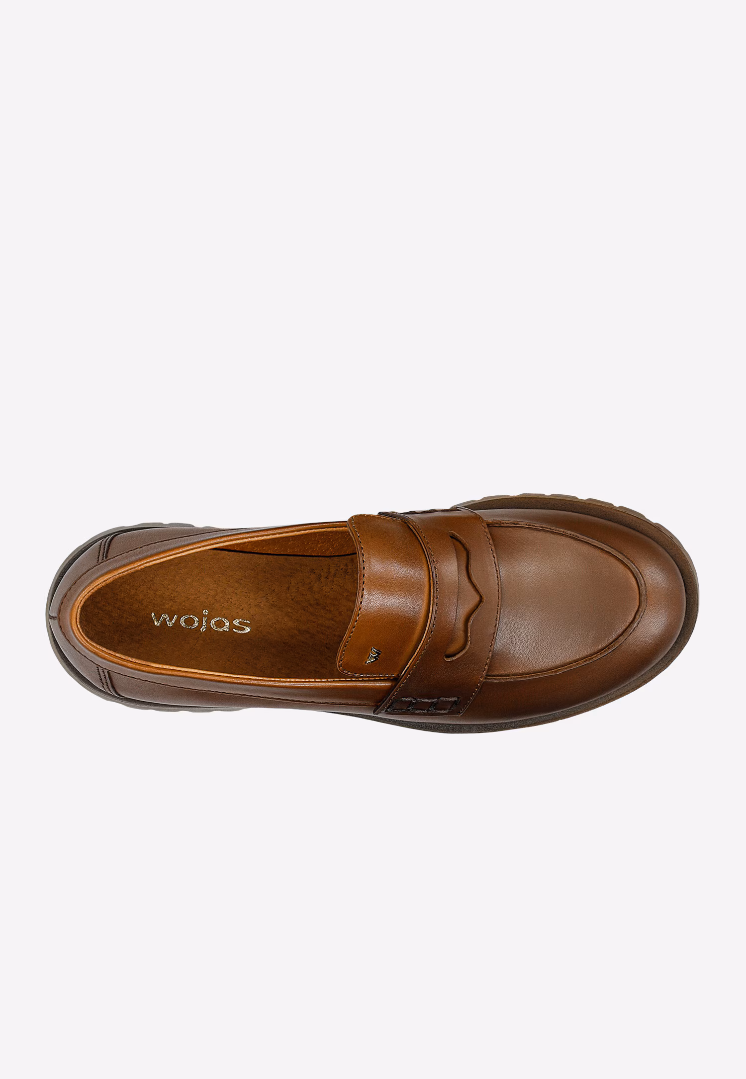 Beżowe mokasyny damskie na grubej podeszwie