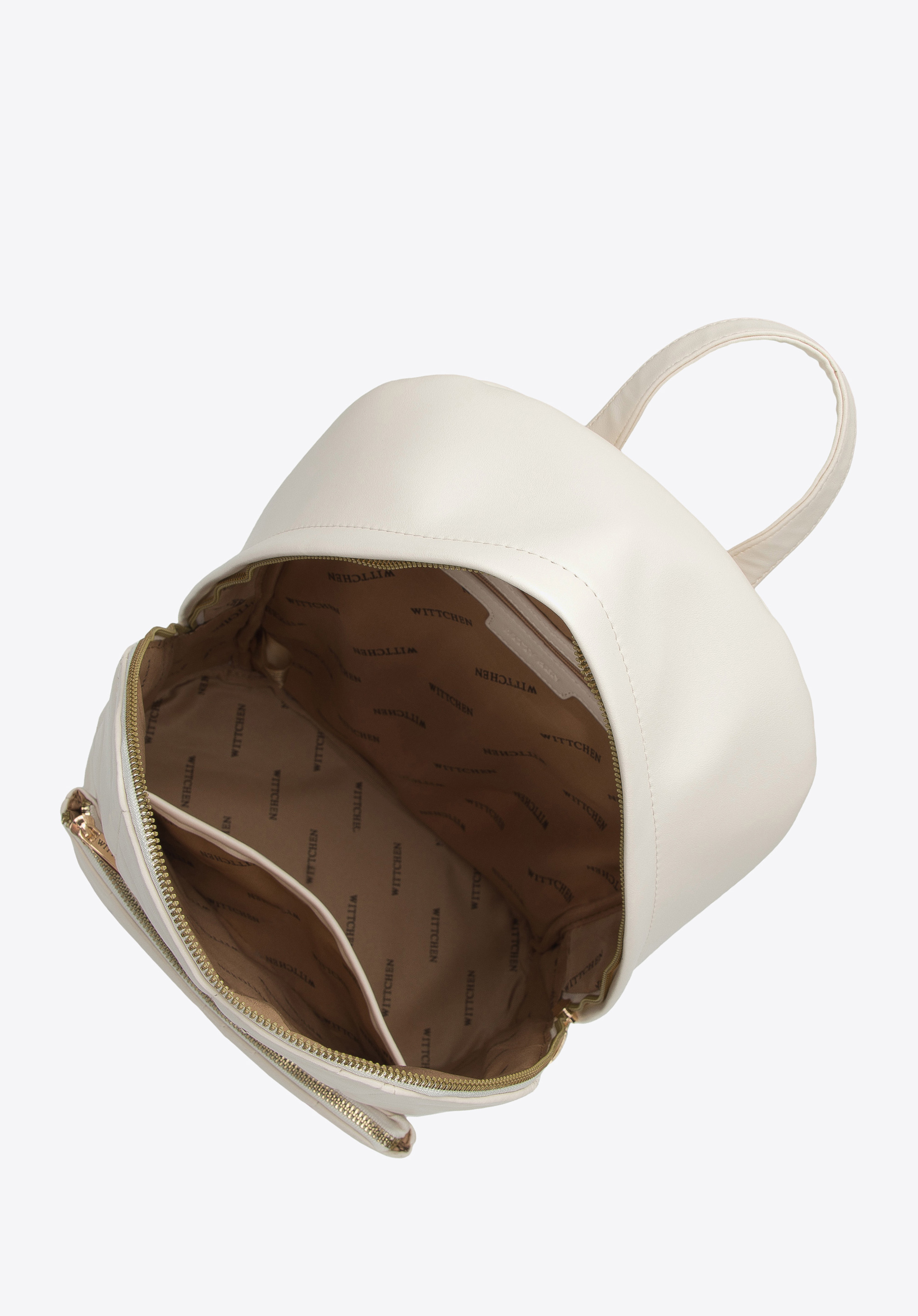 Damski plecak z pikowanej ekoskóry duży