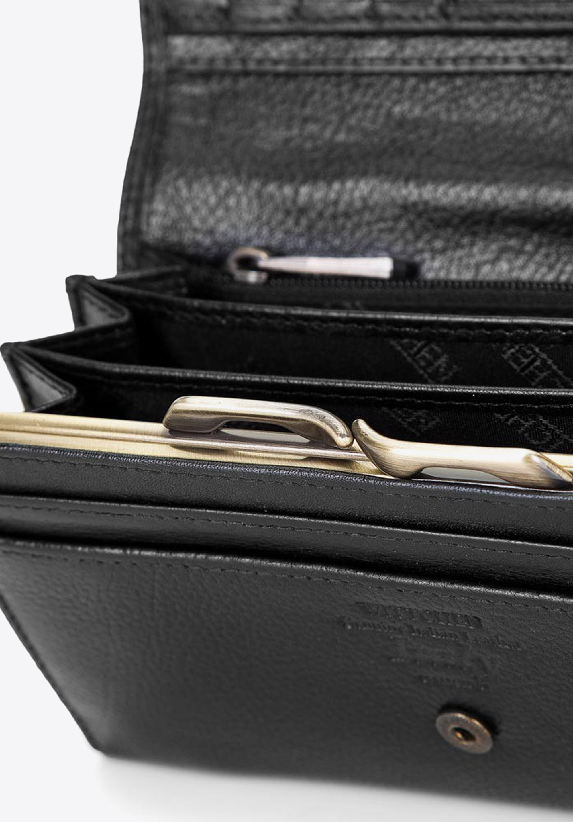 Damski portfel skórzany z portmonetką na bigiel