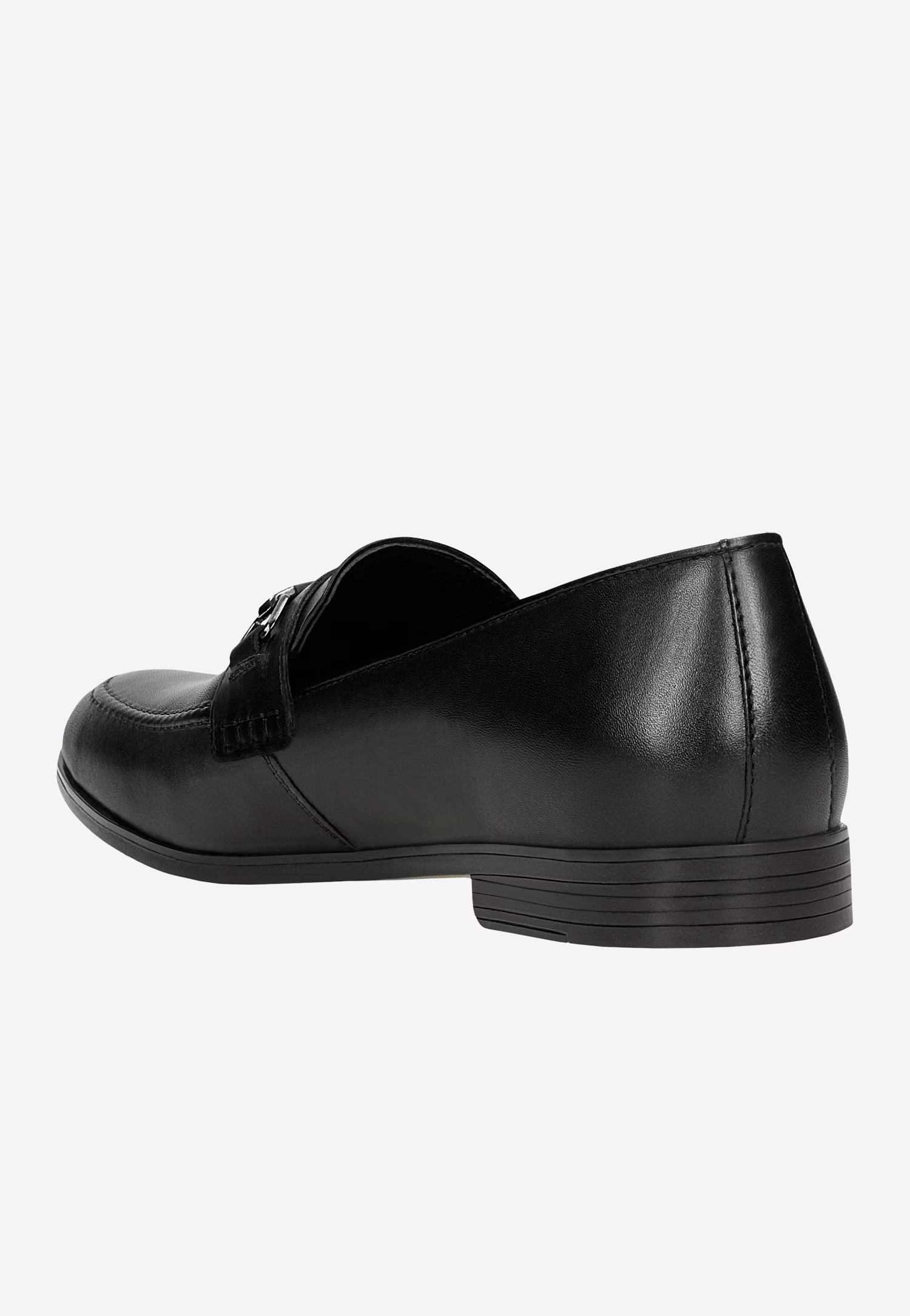 Czarne skórzane mokasyny męskie z metalową ozdobą