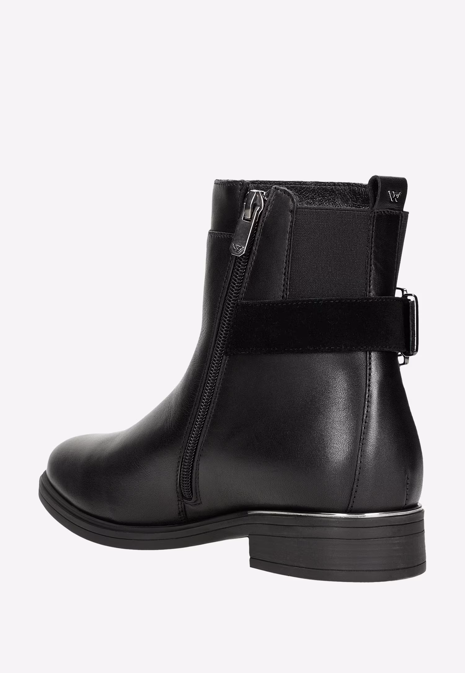 Czarne botki damskie ocieplane skórą owczą