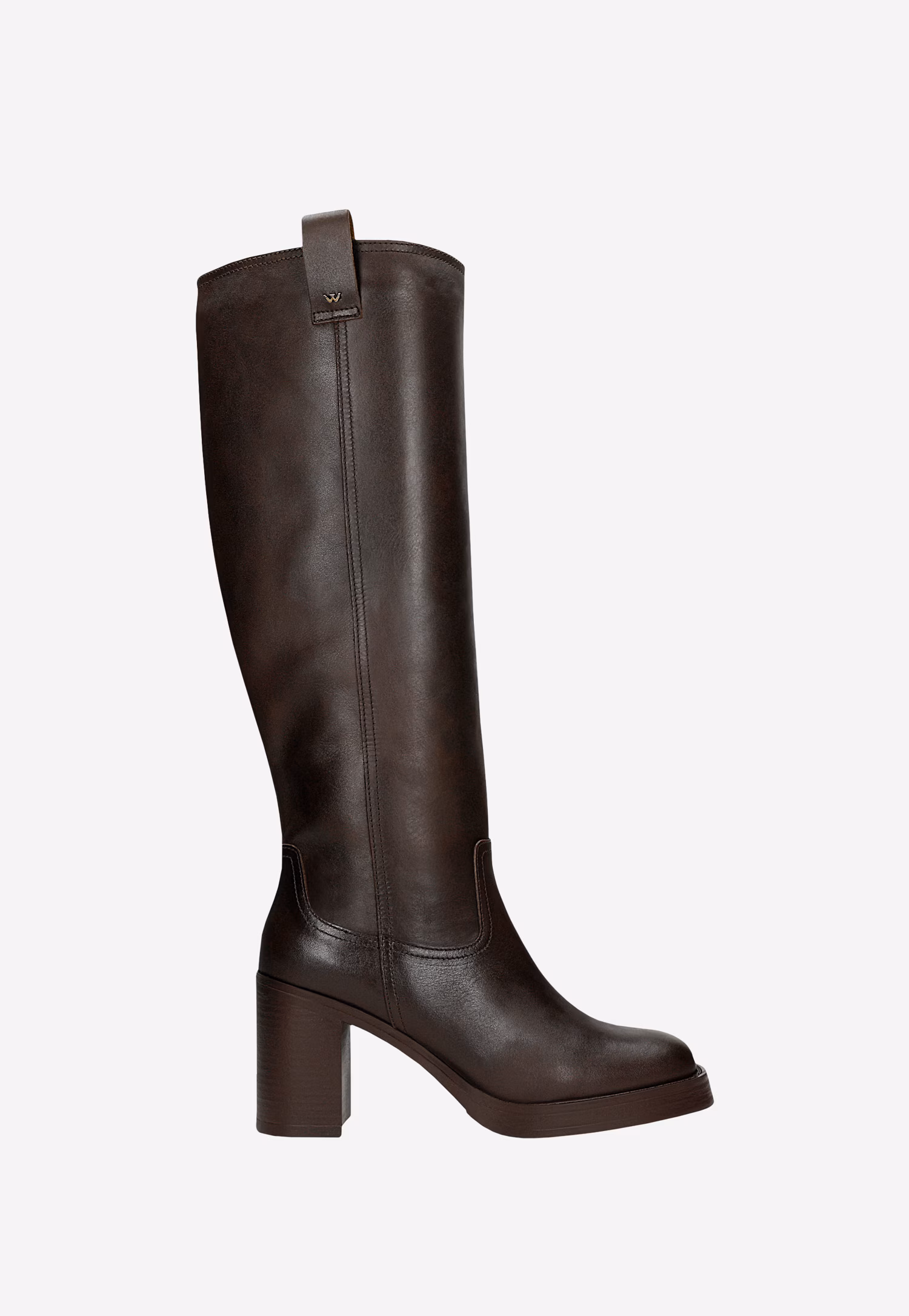 Czarne kozaki do kolan na stabilnym obcasie