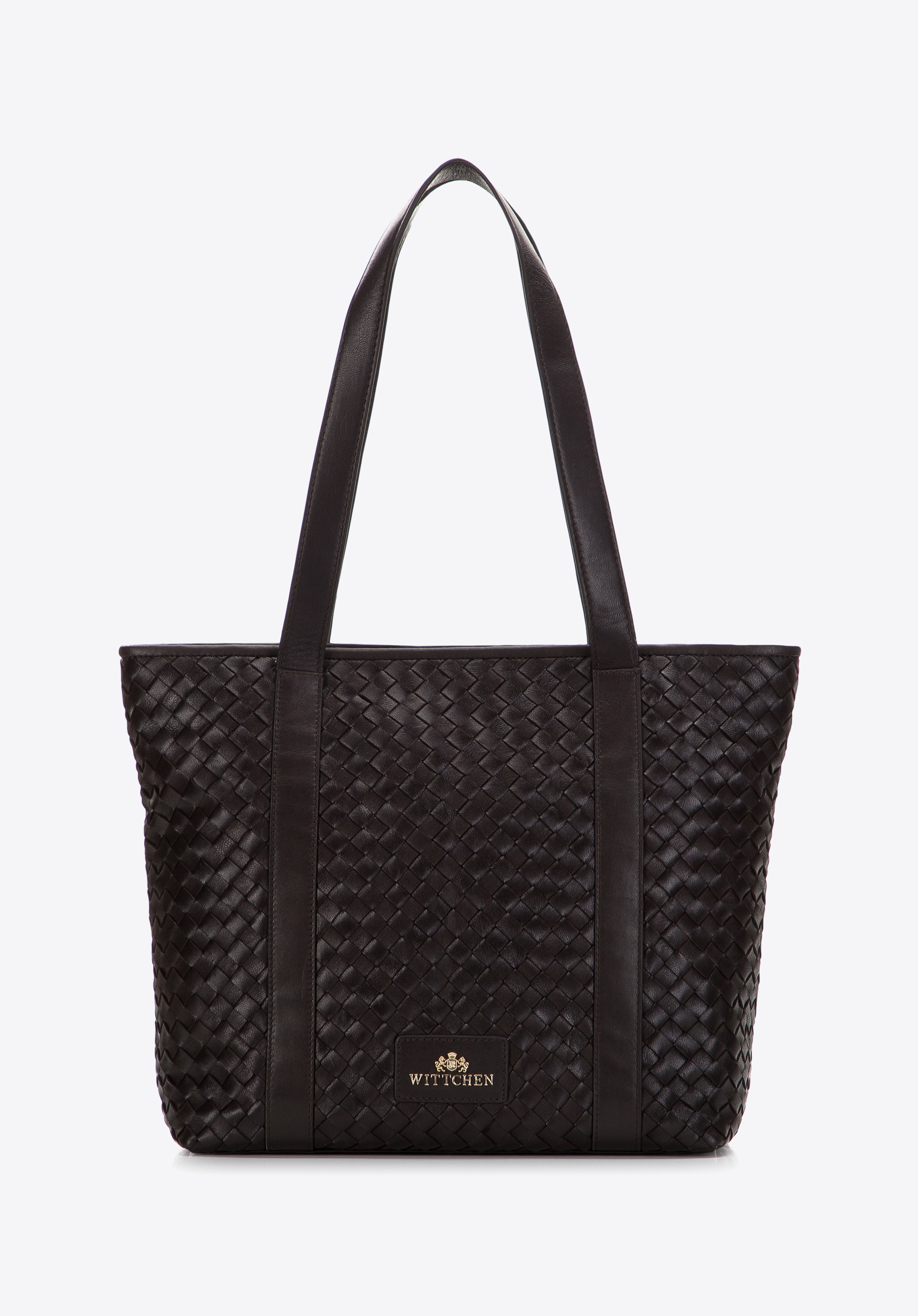 Torebka shopperka ze skórzanej plecionki