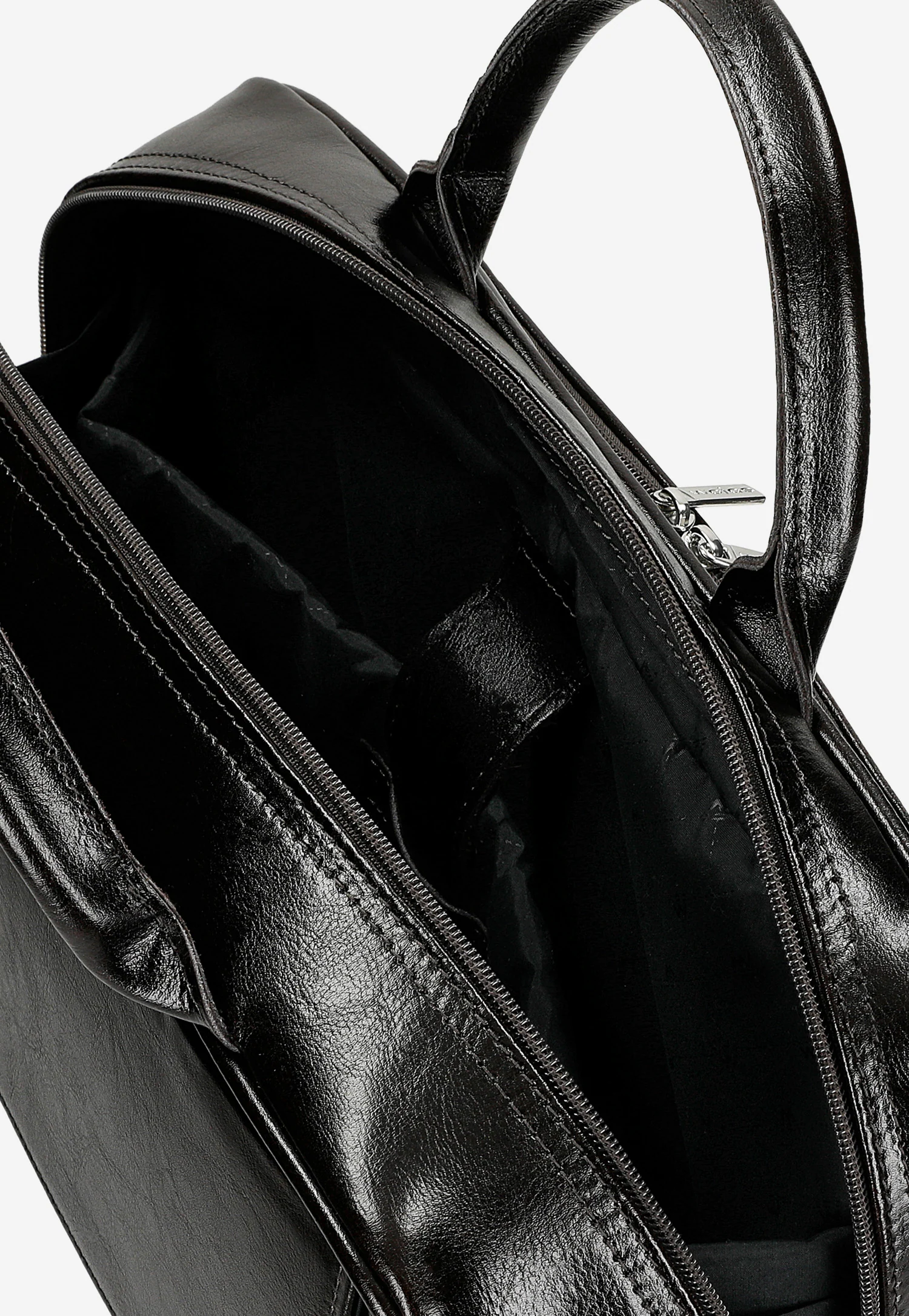 Duża ciemnobrązowa torba męska z dwoiny foliowanej