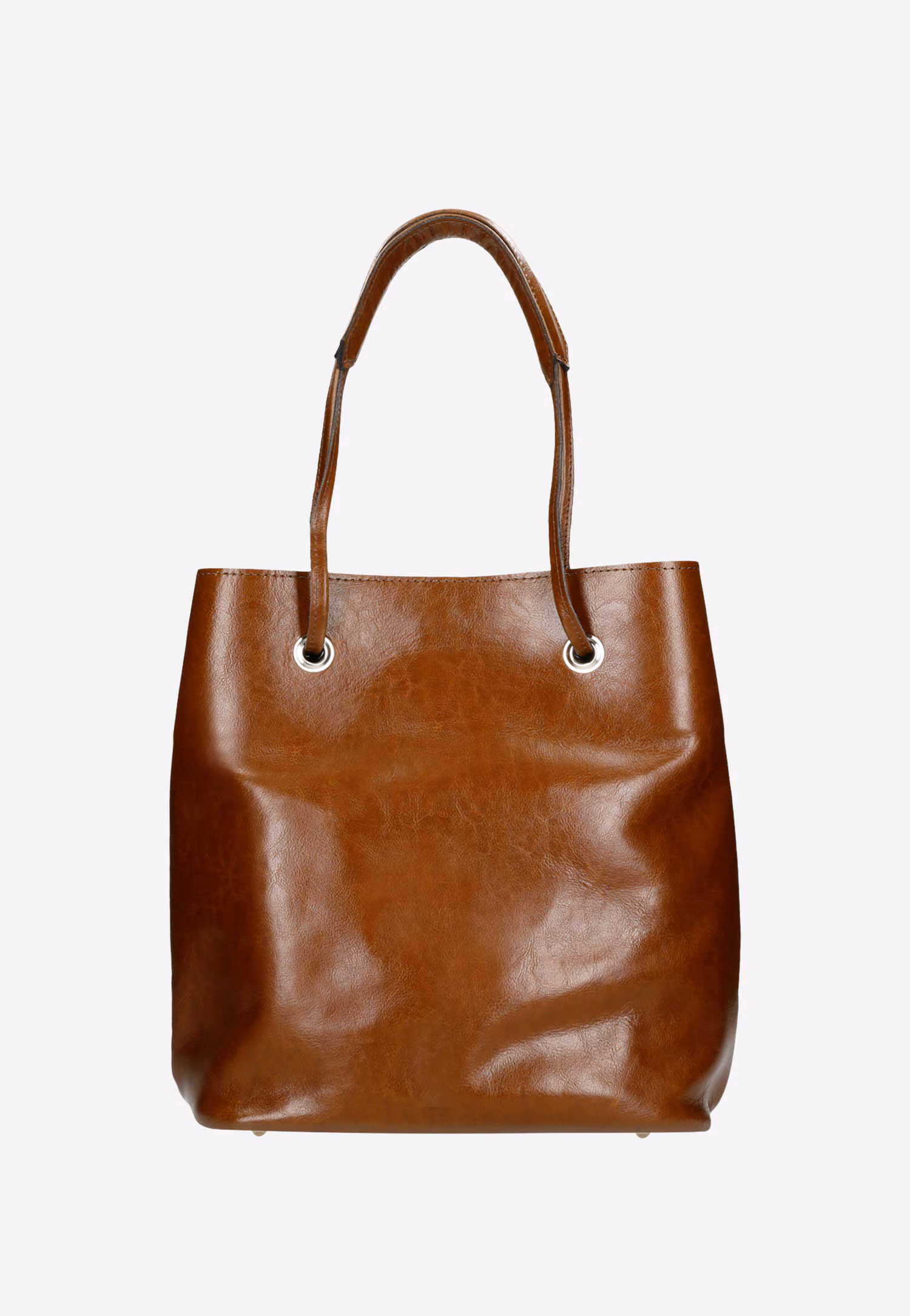 Czarna torebka damska z dwoiny foliowanej