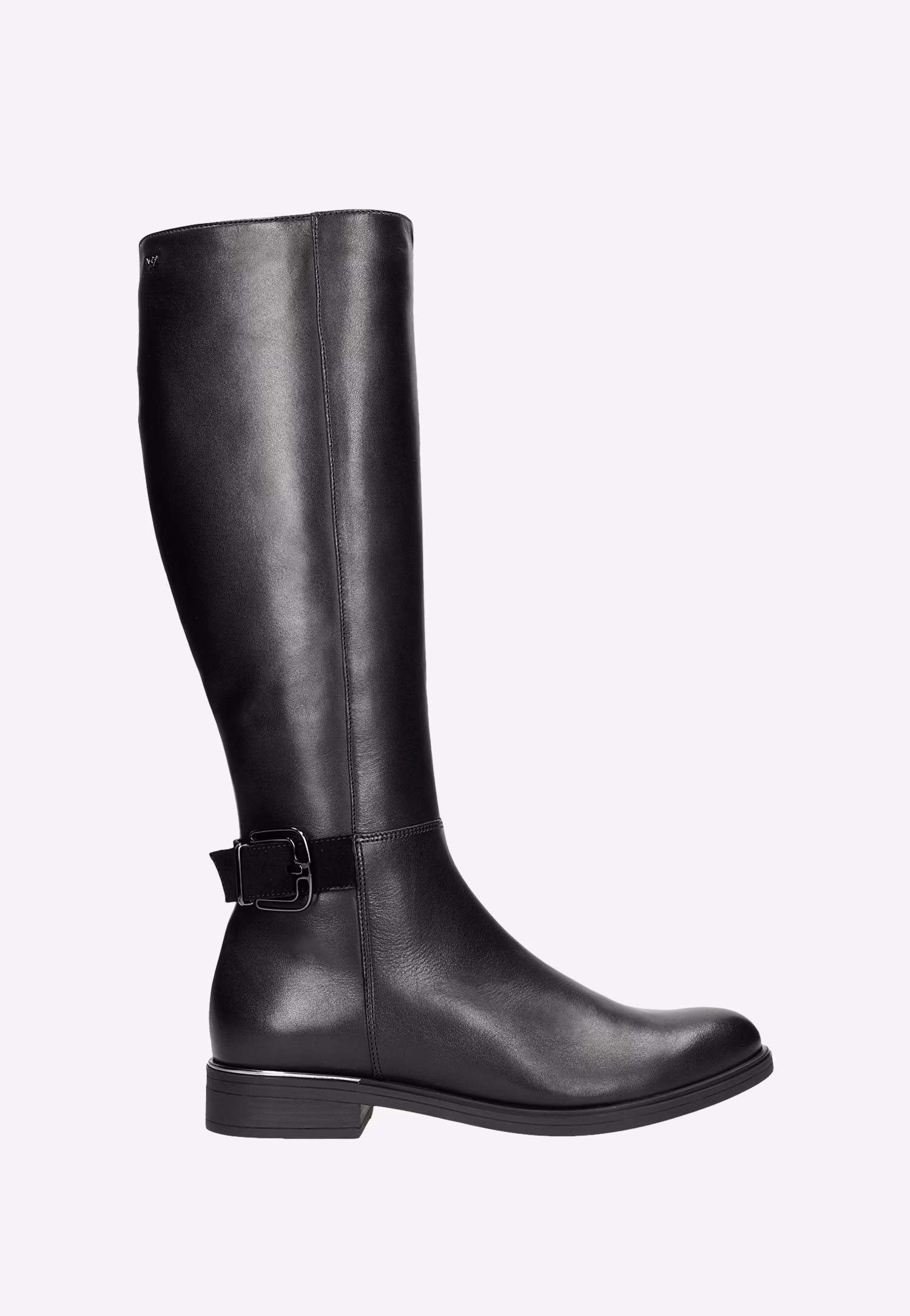 Brązowe kozaki oficerki ze skóry licowej