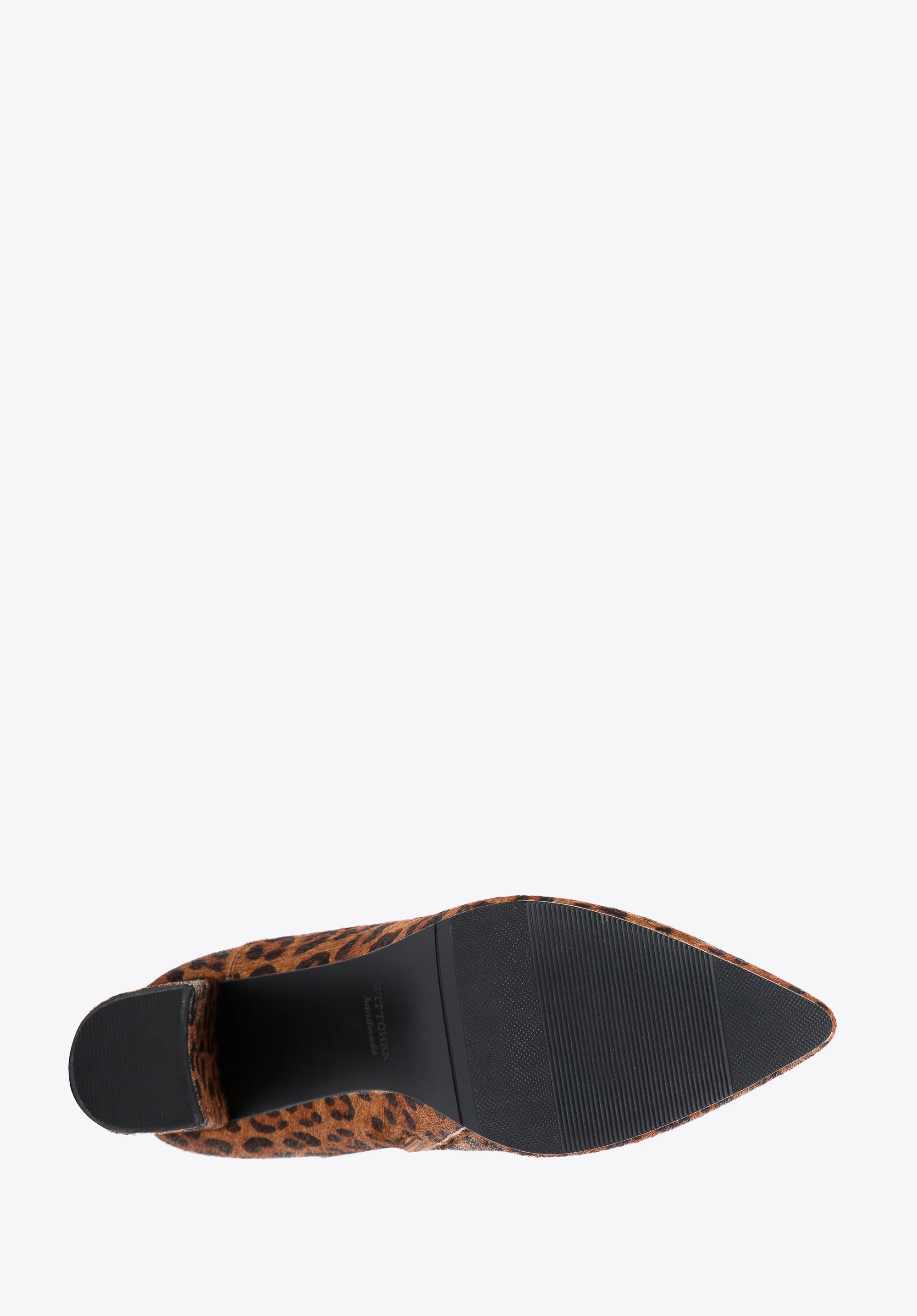 Damskie kozaki ze skóry z włosiem w zwierzęcy wzór