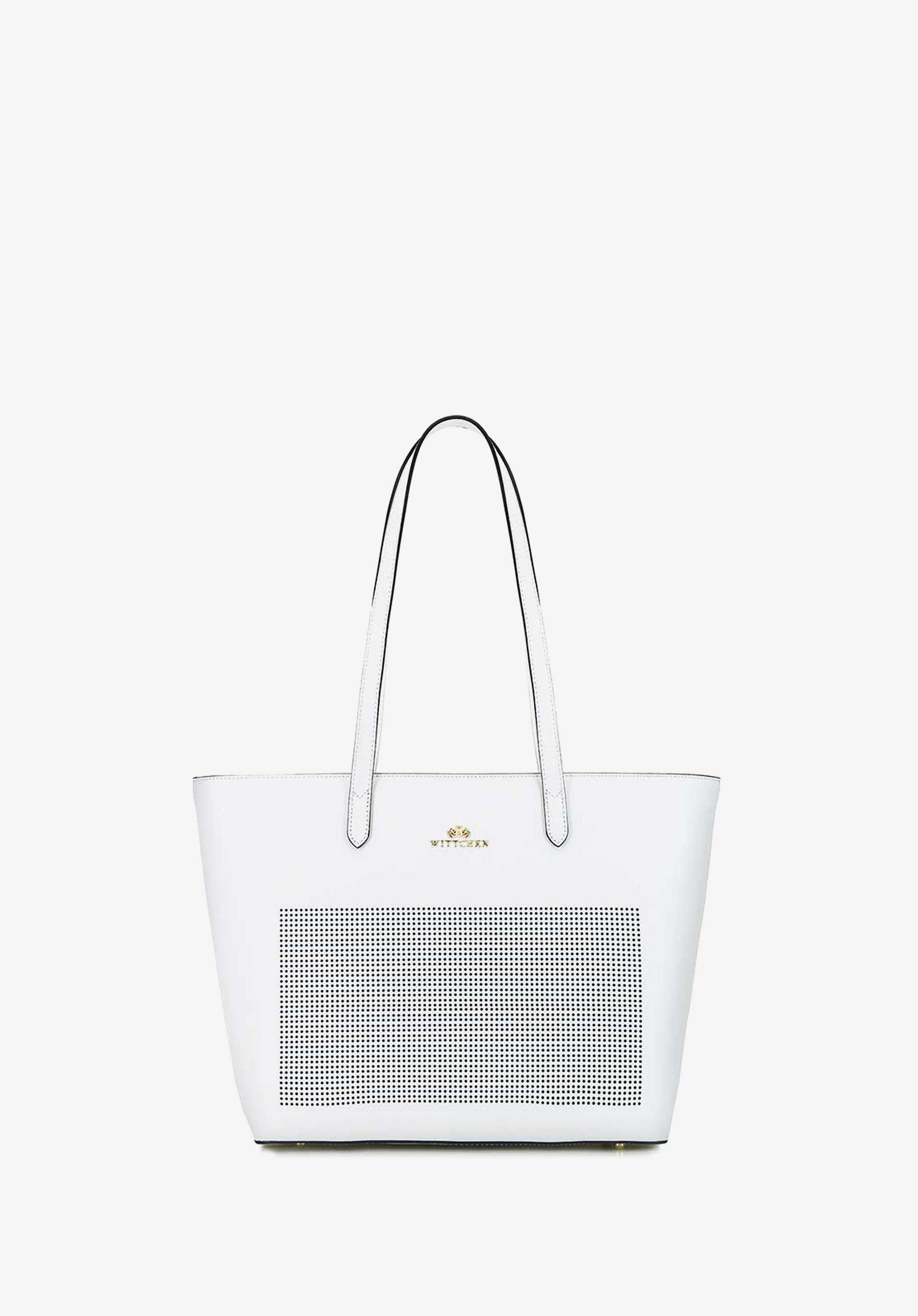 Torebka shopperka skórzana dziurkowana